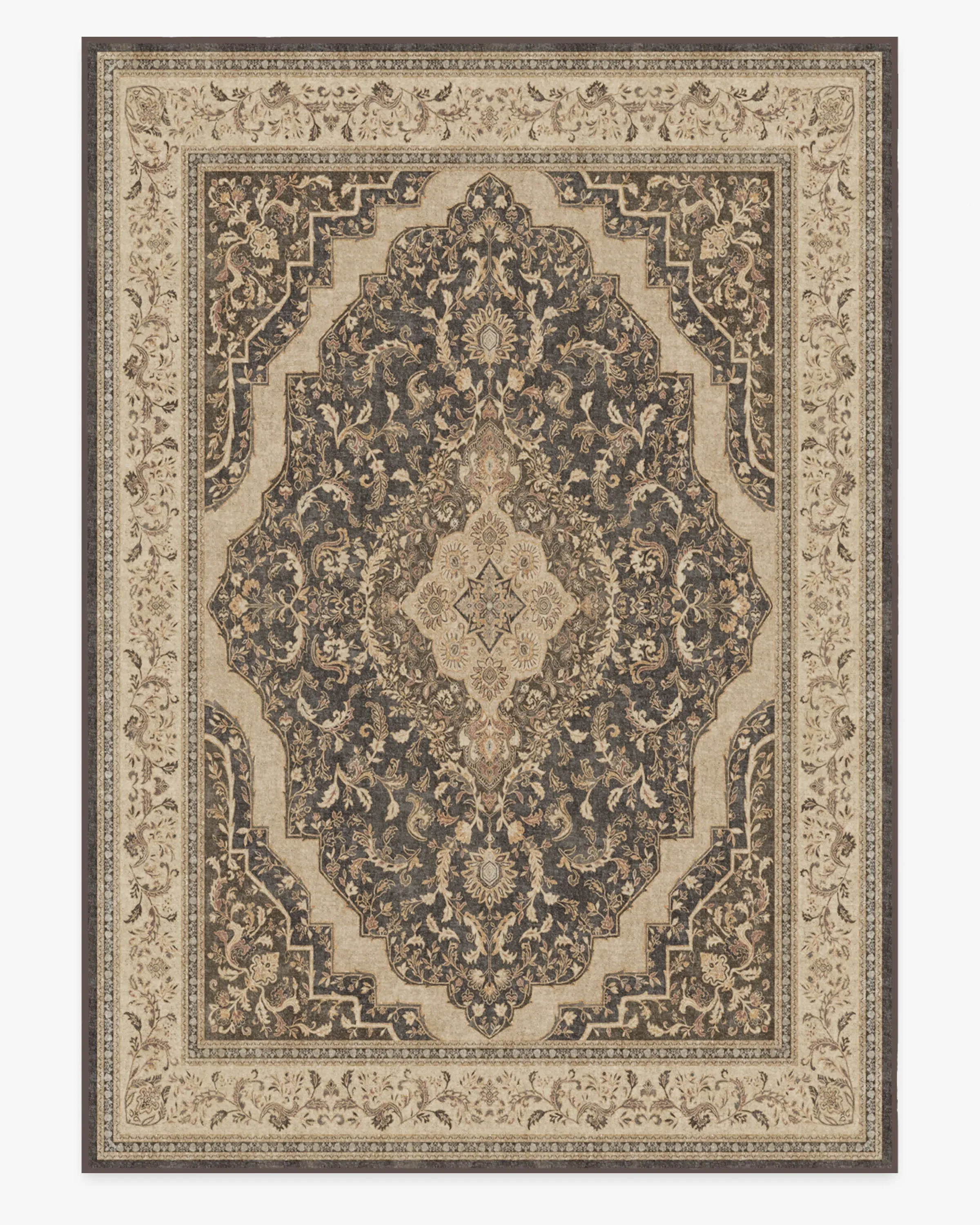 Area Rug Machine Washable - Brown, Chenille