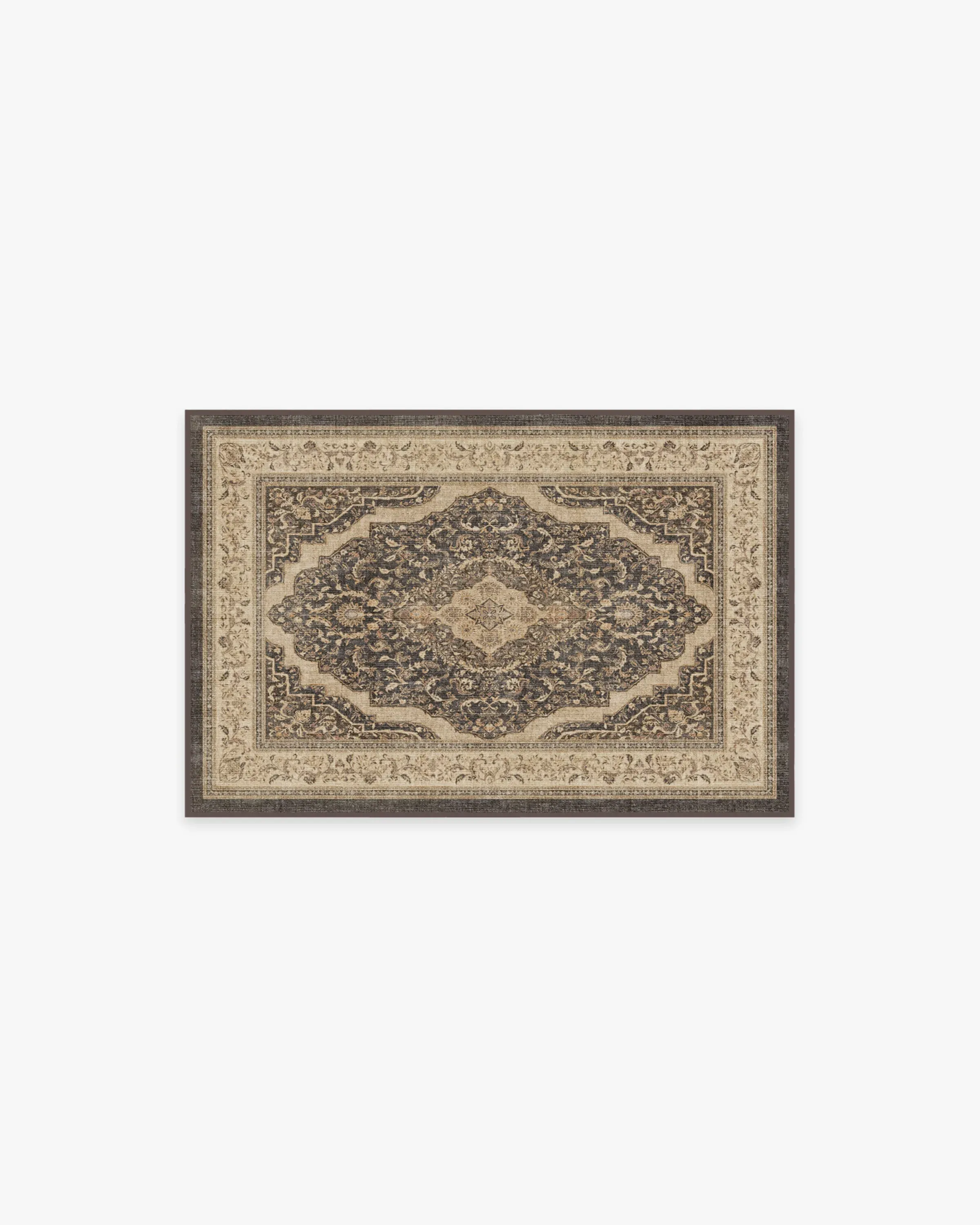 Area Rug Machine Washable - Brown, Chenille image