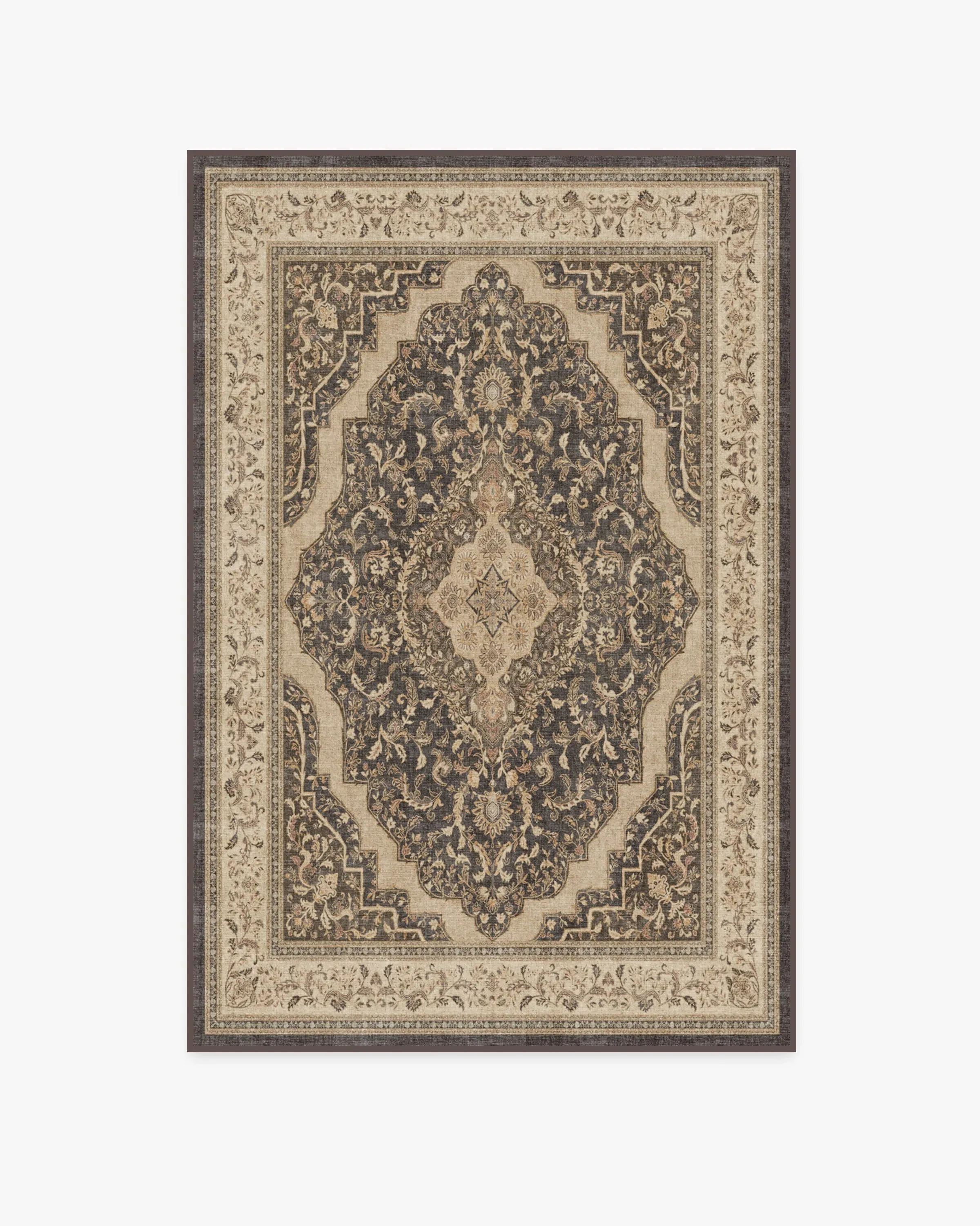 Area Rug Machine Washable - Brown, Chenille