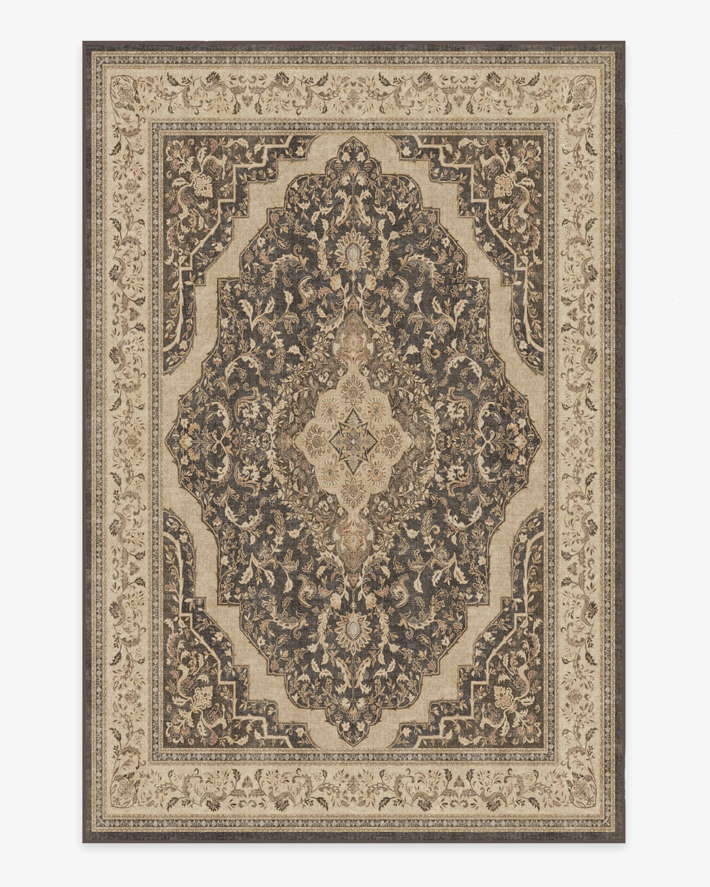 Area Rug Machine Washable - Brown, Chenille