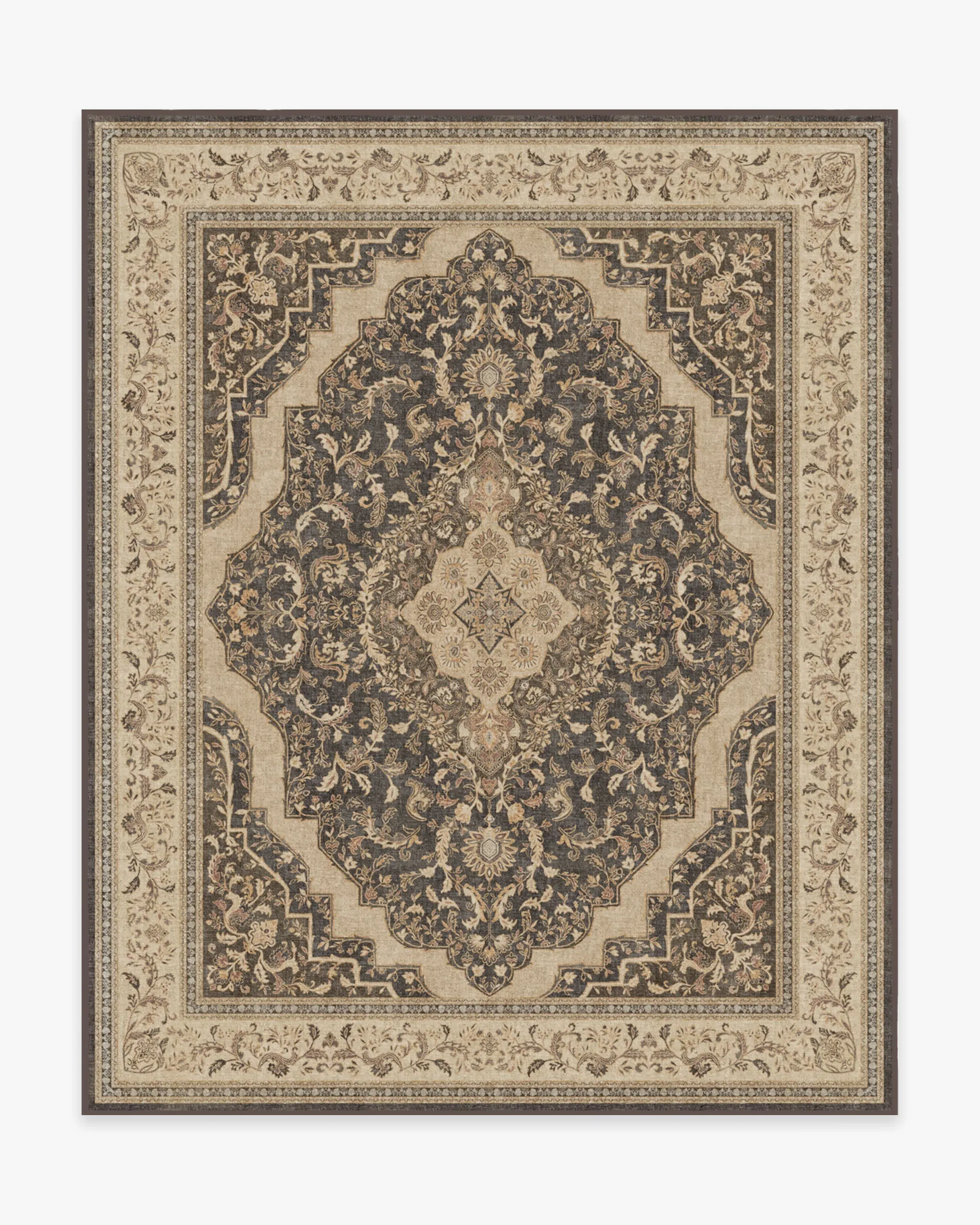 Area Rug Machine Washable - Brown, Chenille