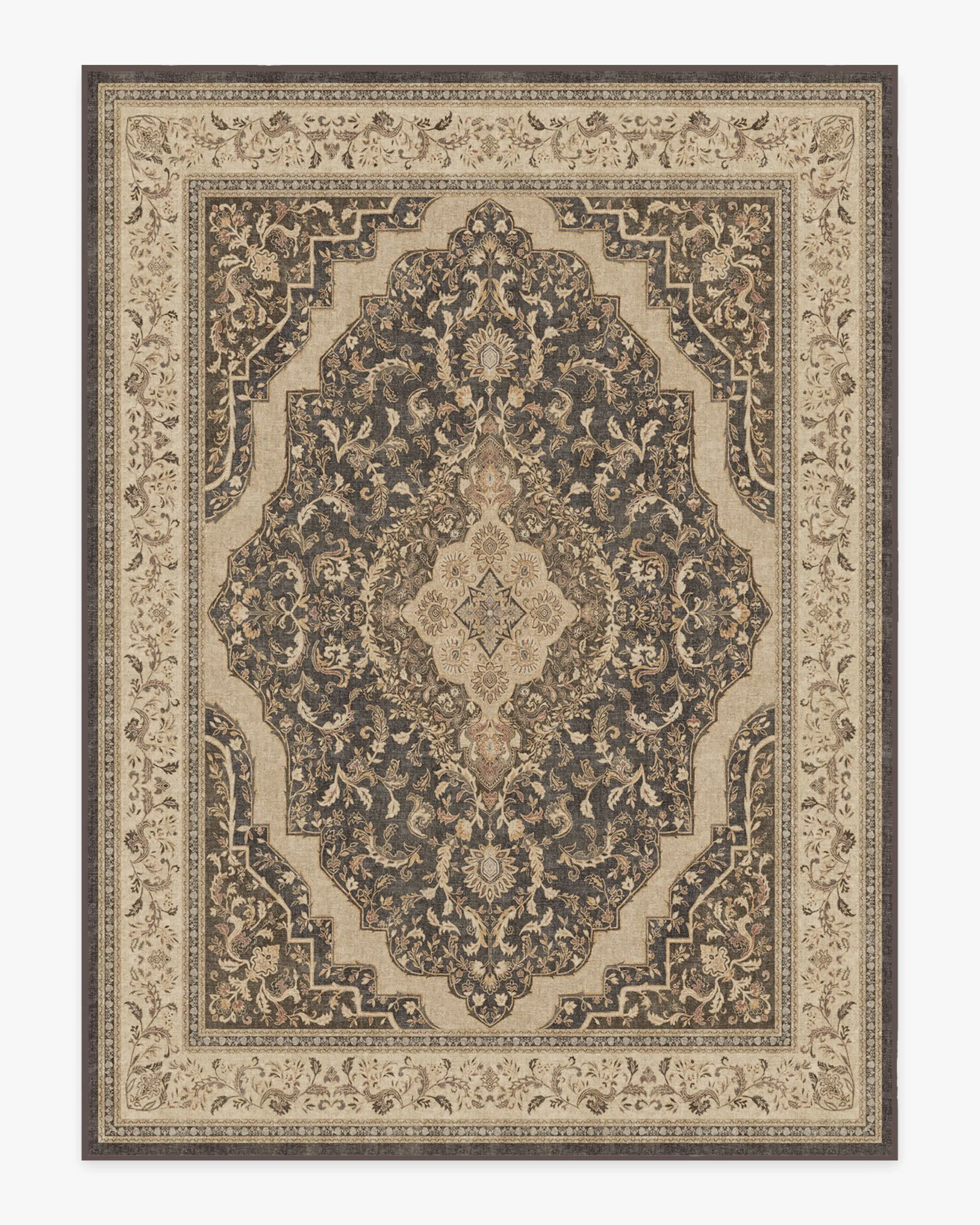 Area Rug Machine Washable - Brown, Chenille