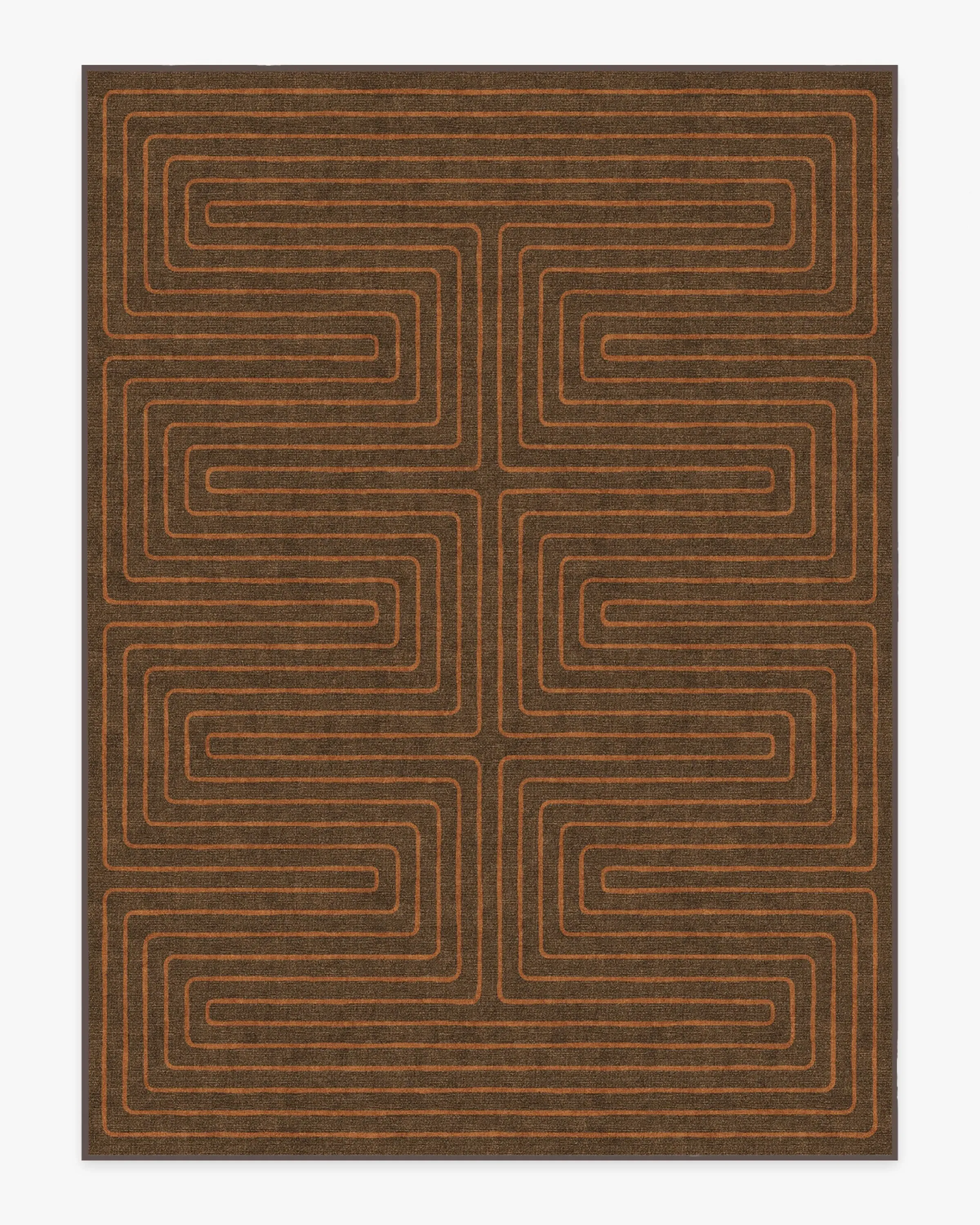 Area Rug Machine Washable - Brown, Chenille