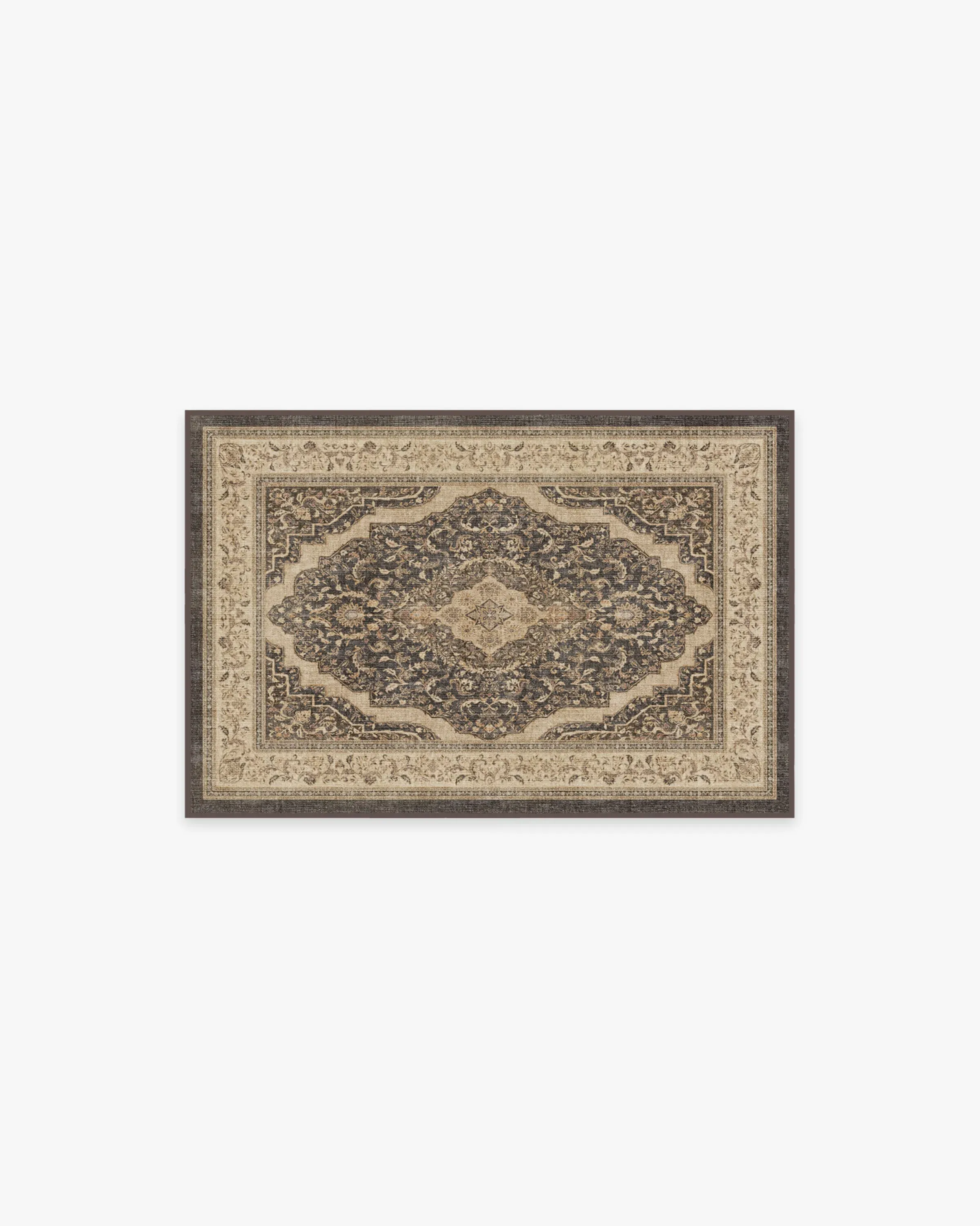 Area Rug Machine Washable - Brown, Chenille image