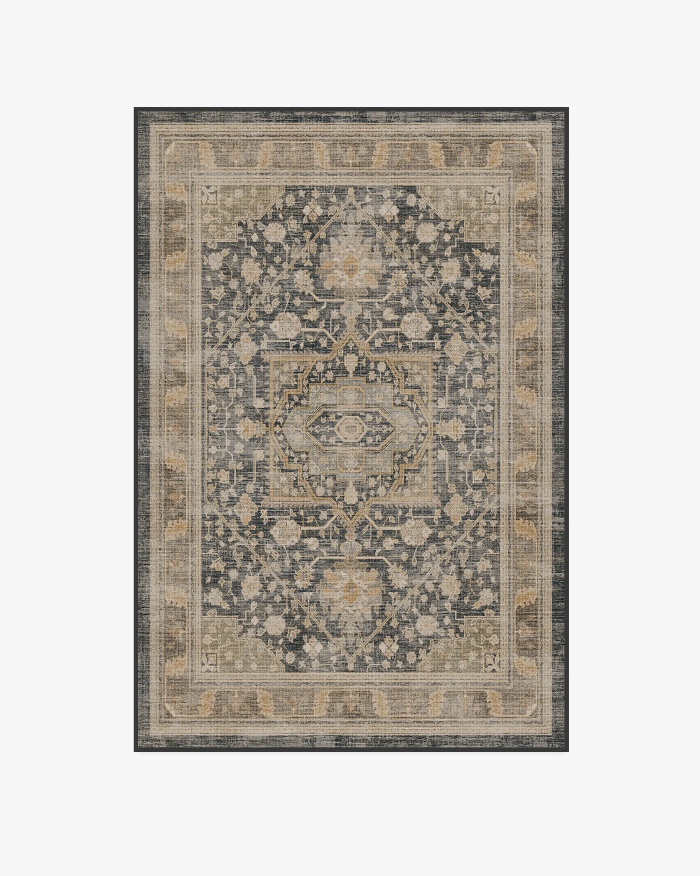 Area Rug Machine Washable - Brown