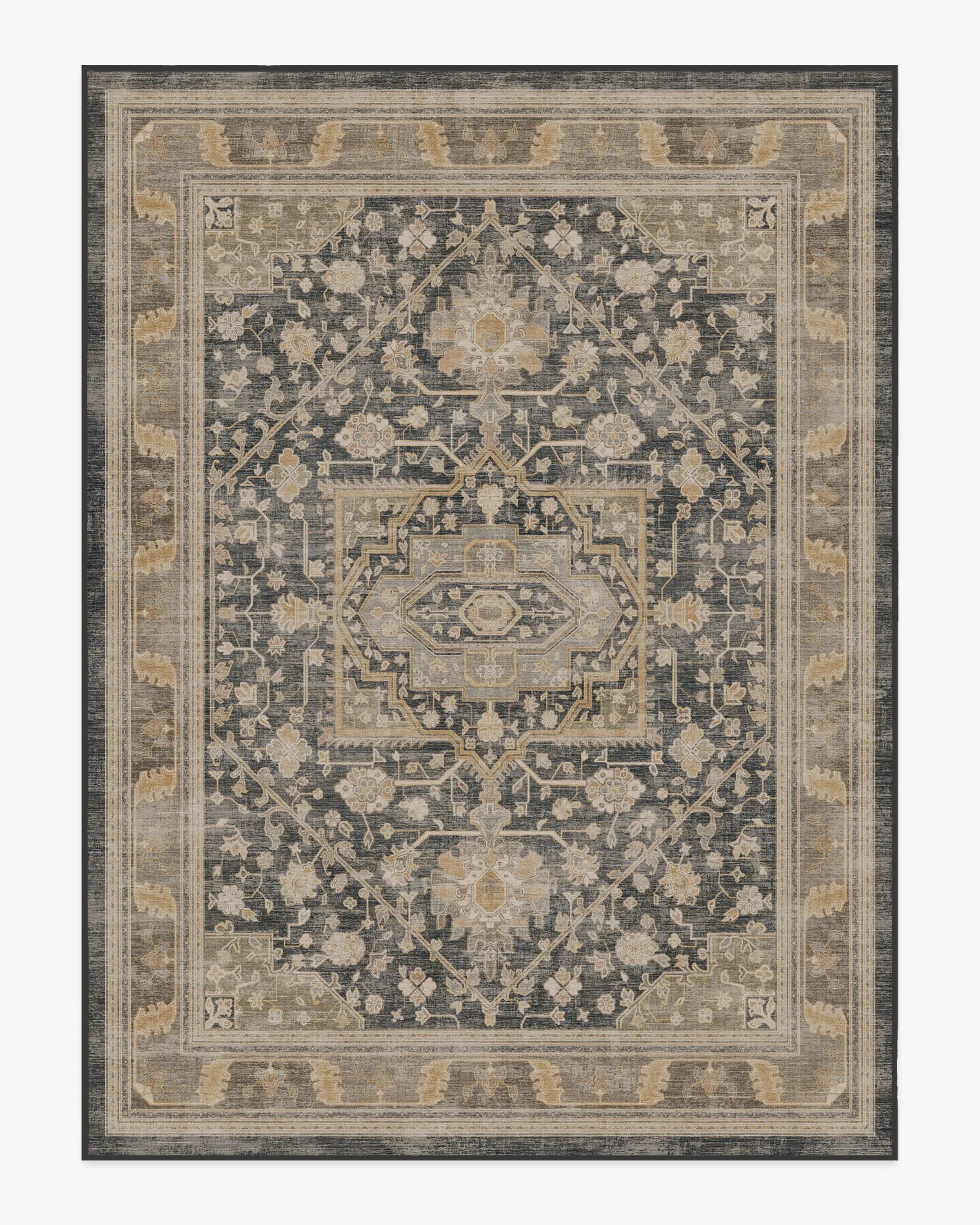 Area Rug Machine Washable - Brown