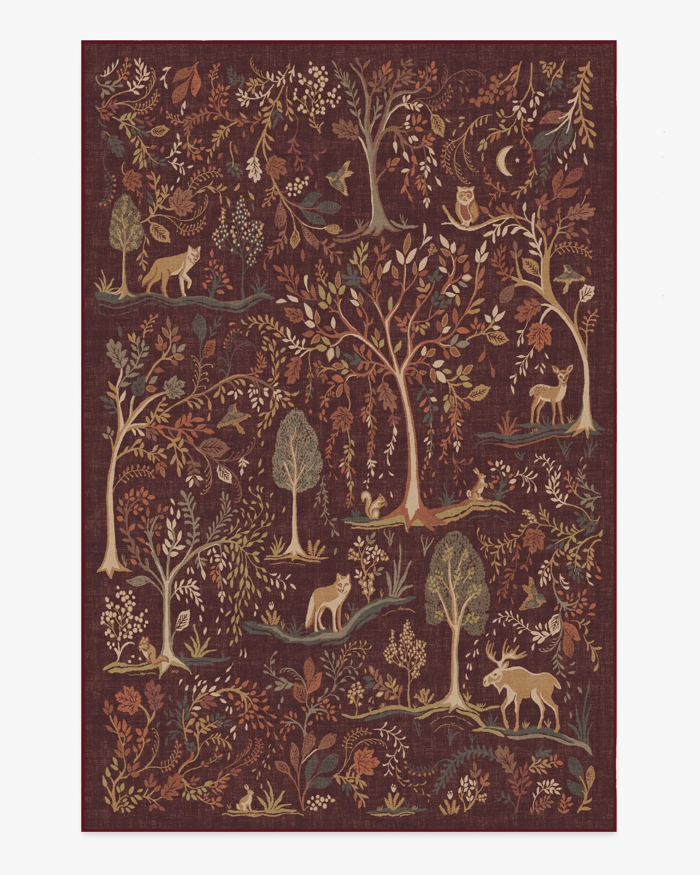 Area Rug Machine Washable - Burgundy