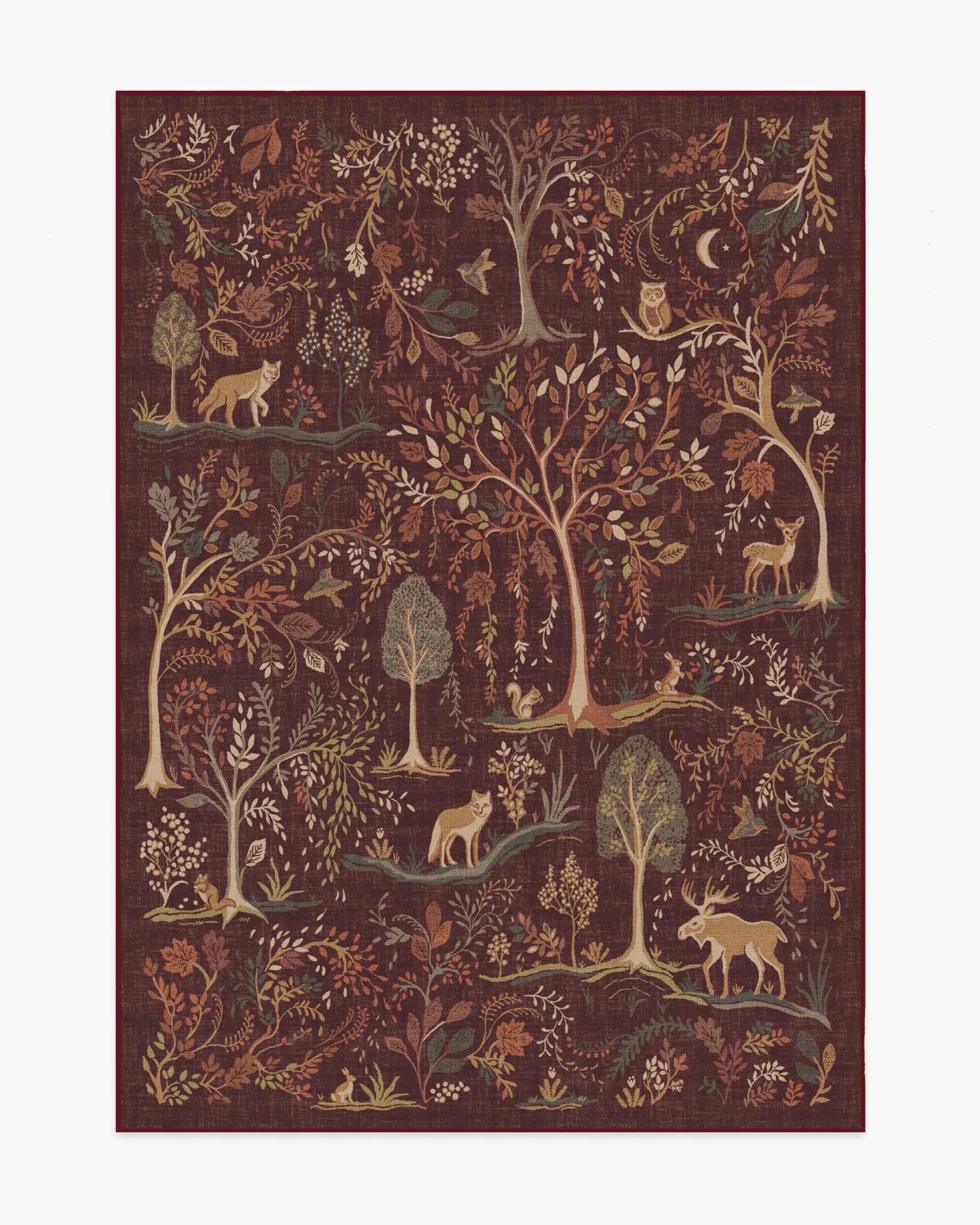 Area Rug Machine Washable - Burgundy