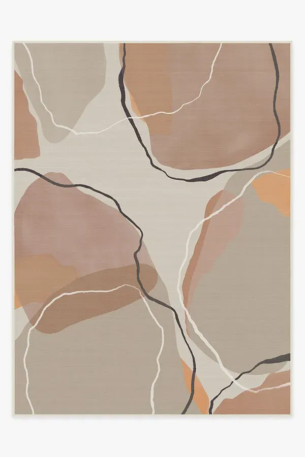 Area Rug Machine Washable - Copper Rose