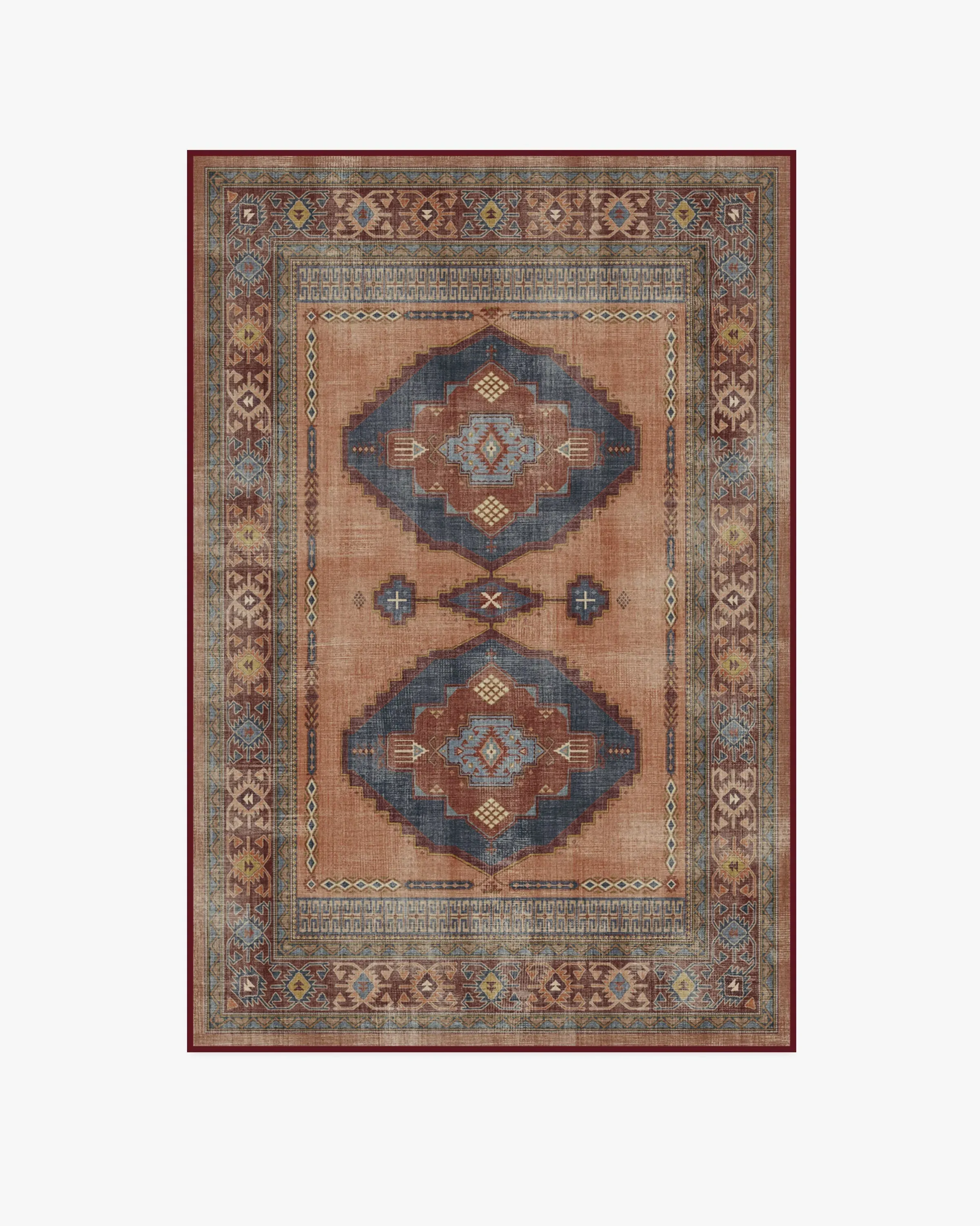 Area Rug Machine Washable - Coral
