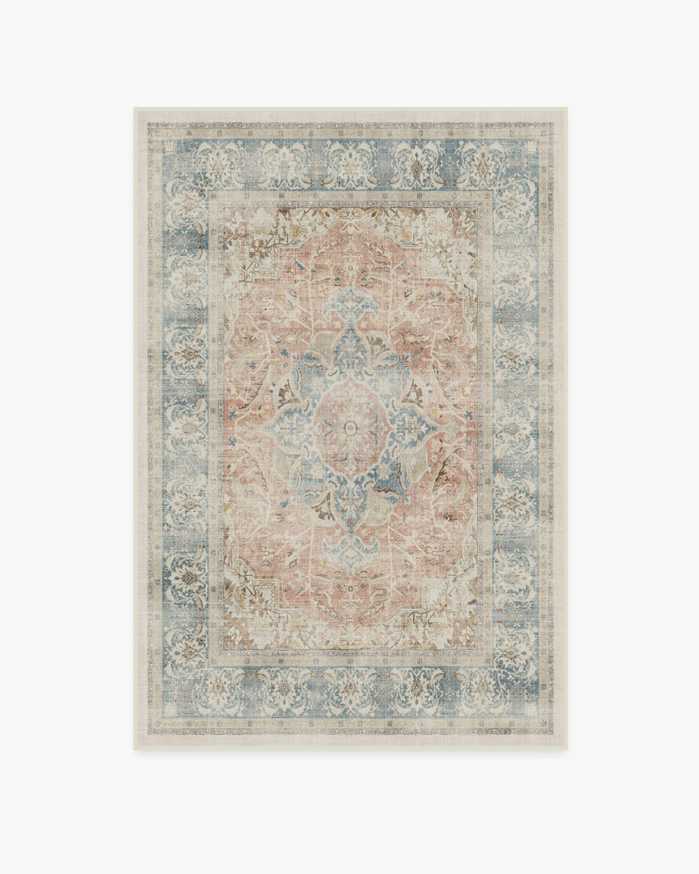 Area Rug Machine Washable - Coral