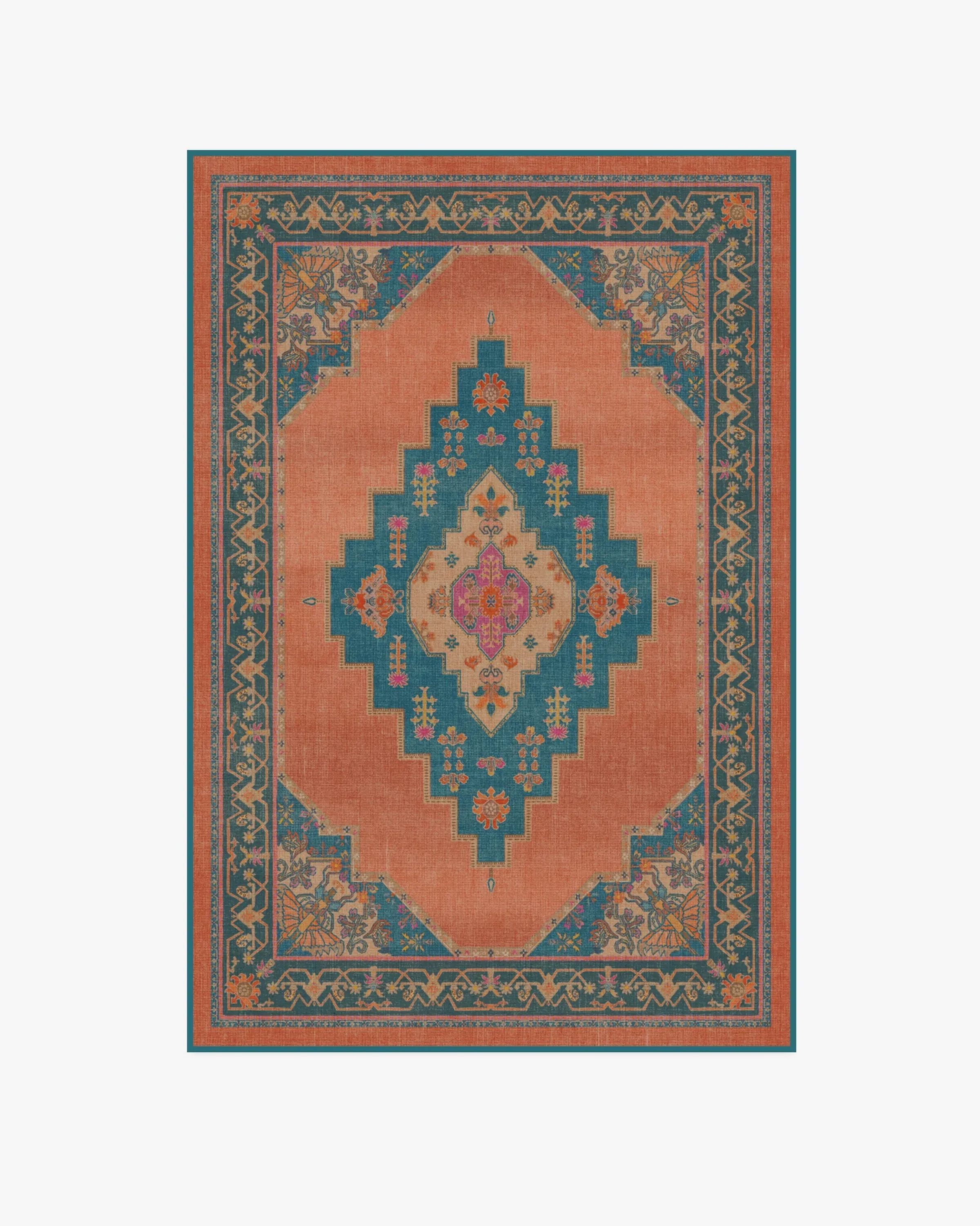 Area Rug Machine Washable - Coral