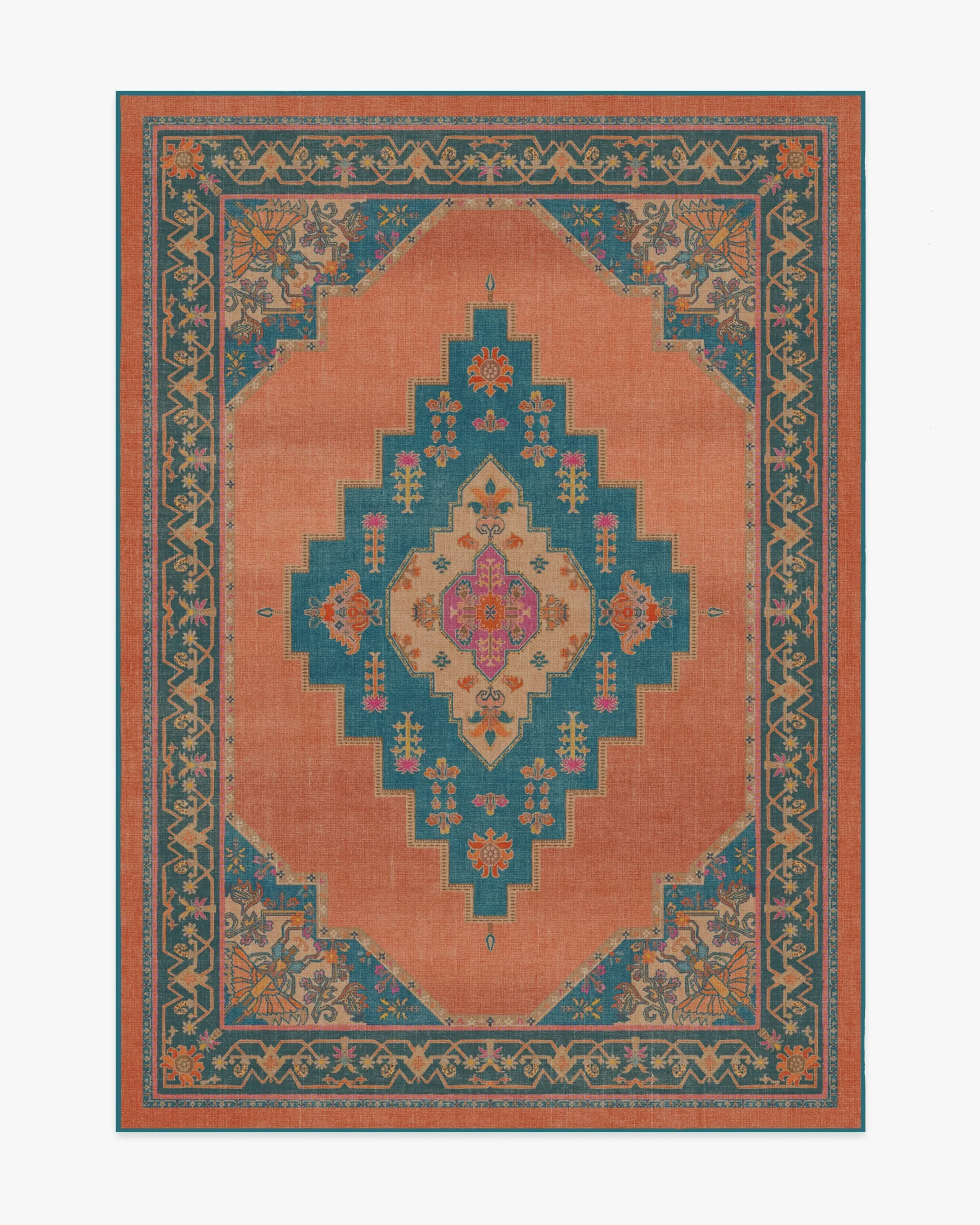 Area Rug Machine Washable - Coral