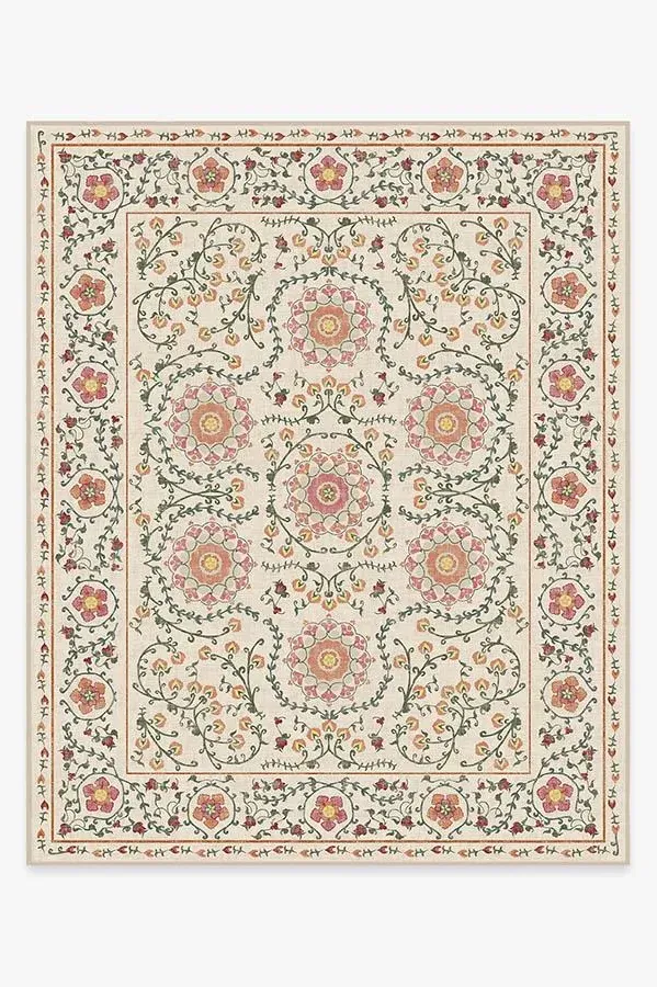 Area Rug Machine Washable - Coral