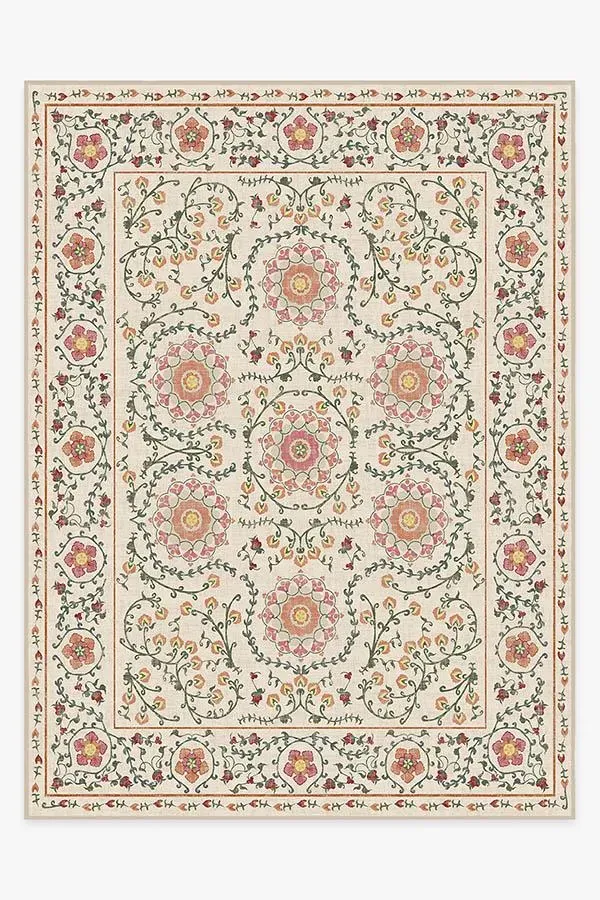 Area Rug Machine Washable - Coral