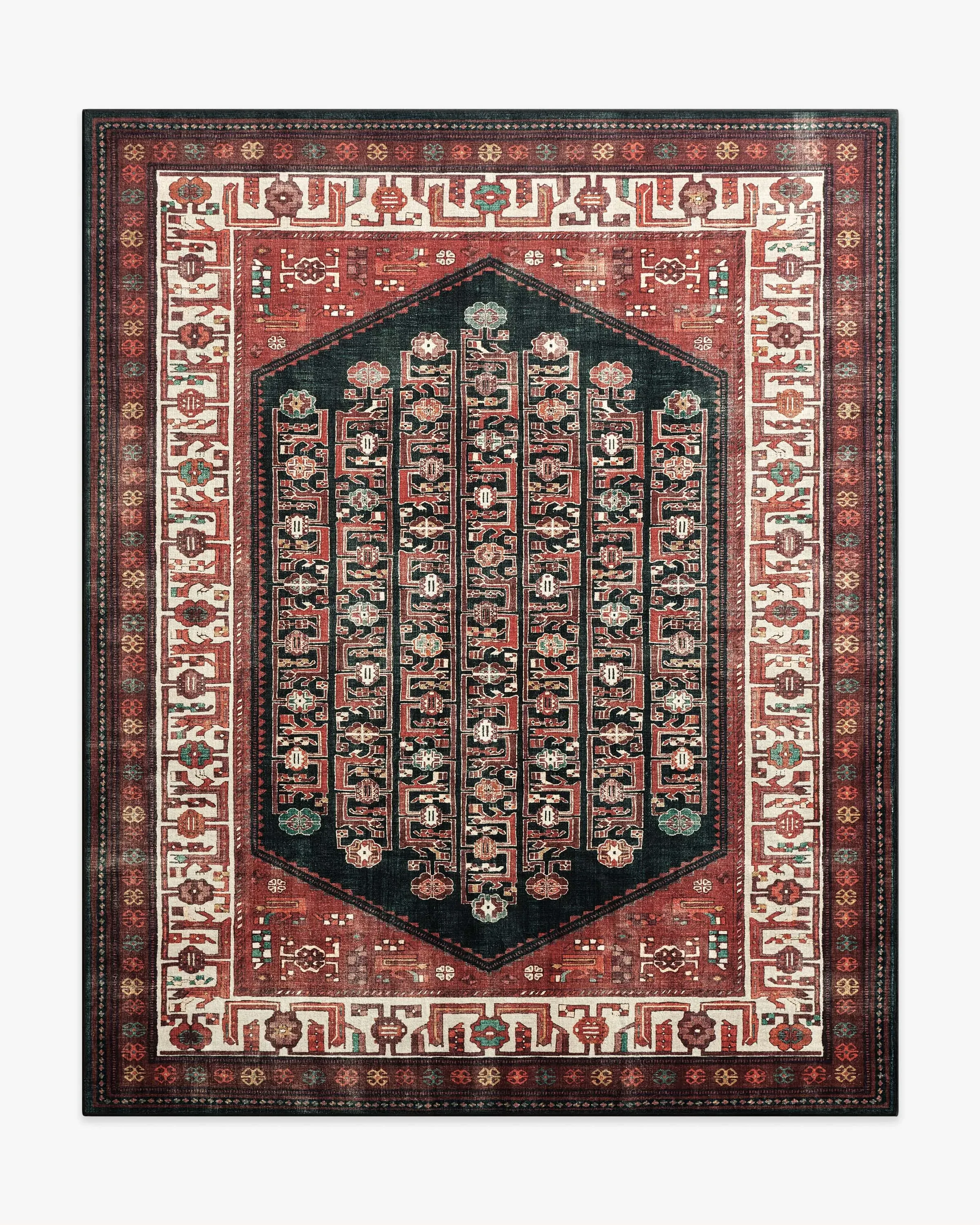 Area Rug Machine Washable - Crimson
