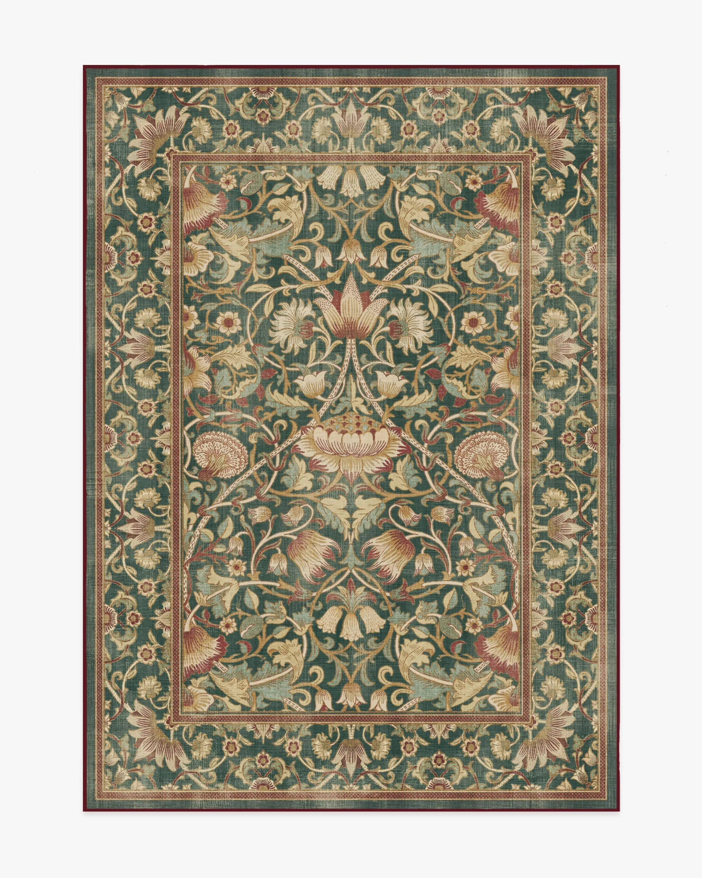 Area Rug Machine Washable - Evergreen, Flatwoven