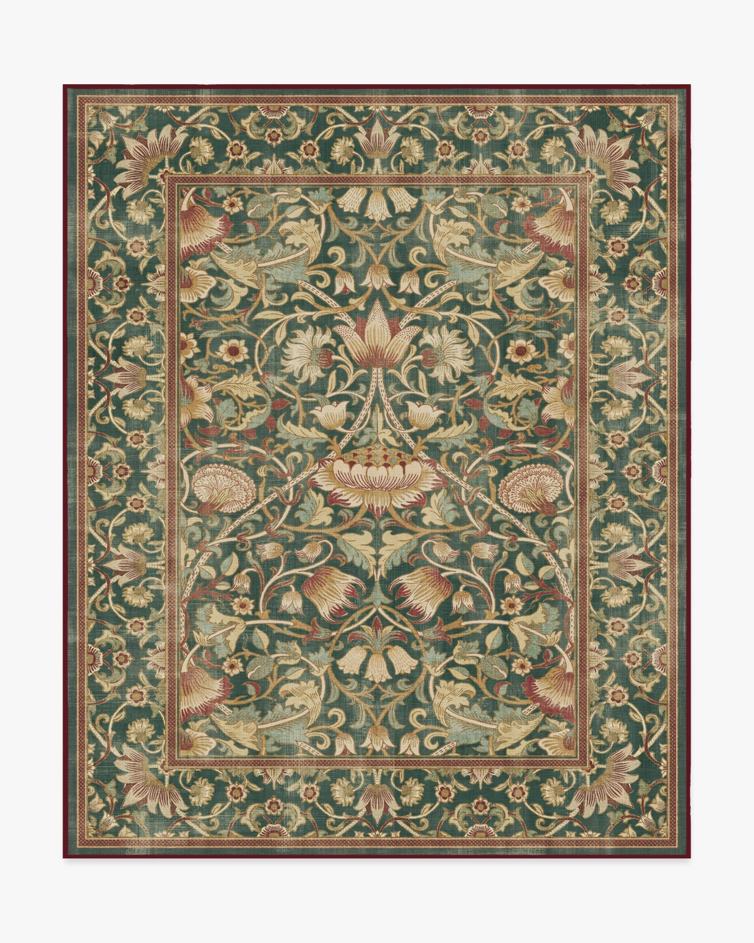 Area Rug Machine Washable - Evergreen, Flatwoven