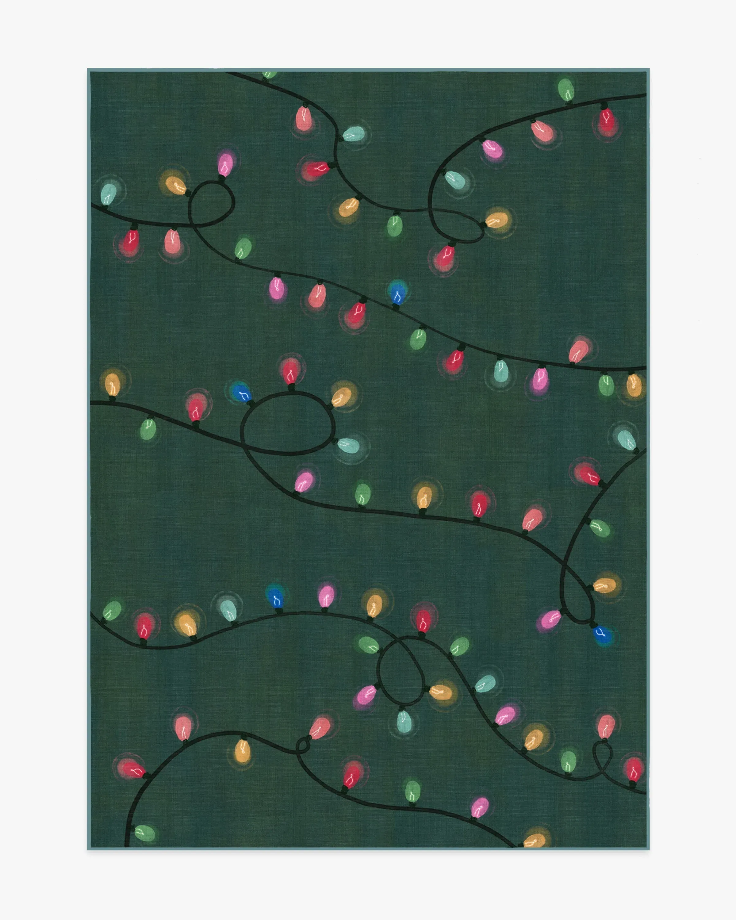 Area Rug Machine Washable - Green, Flatwoven