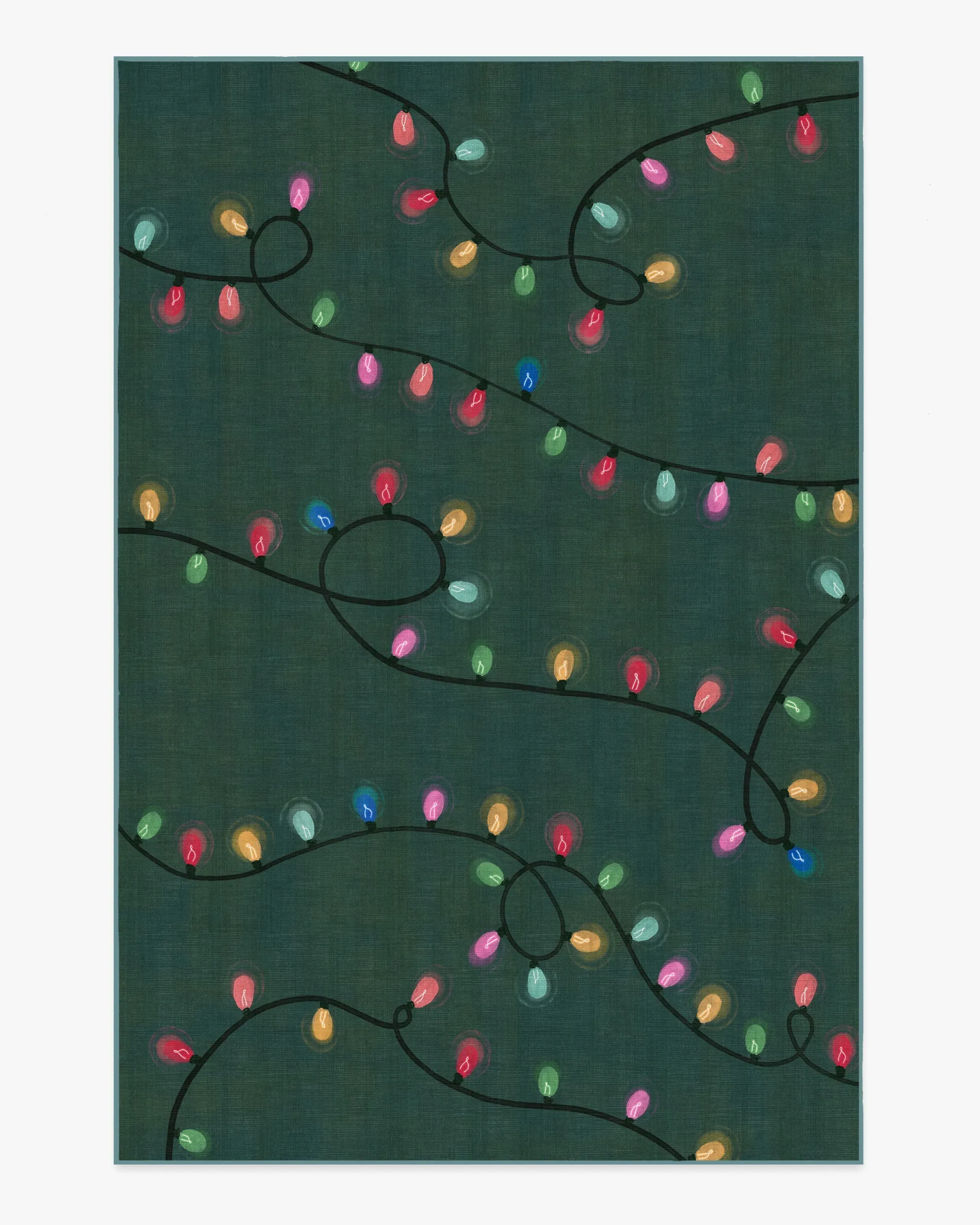 Area Rug Machine Washable - Green, Flatwoven