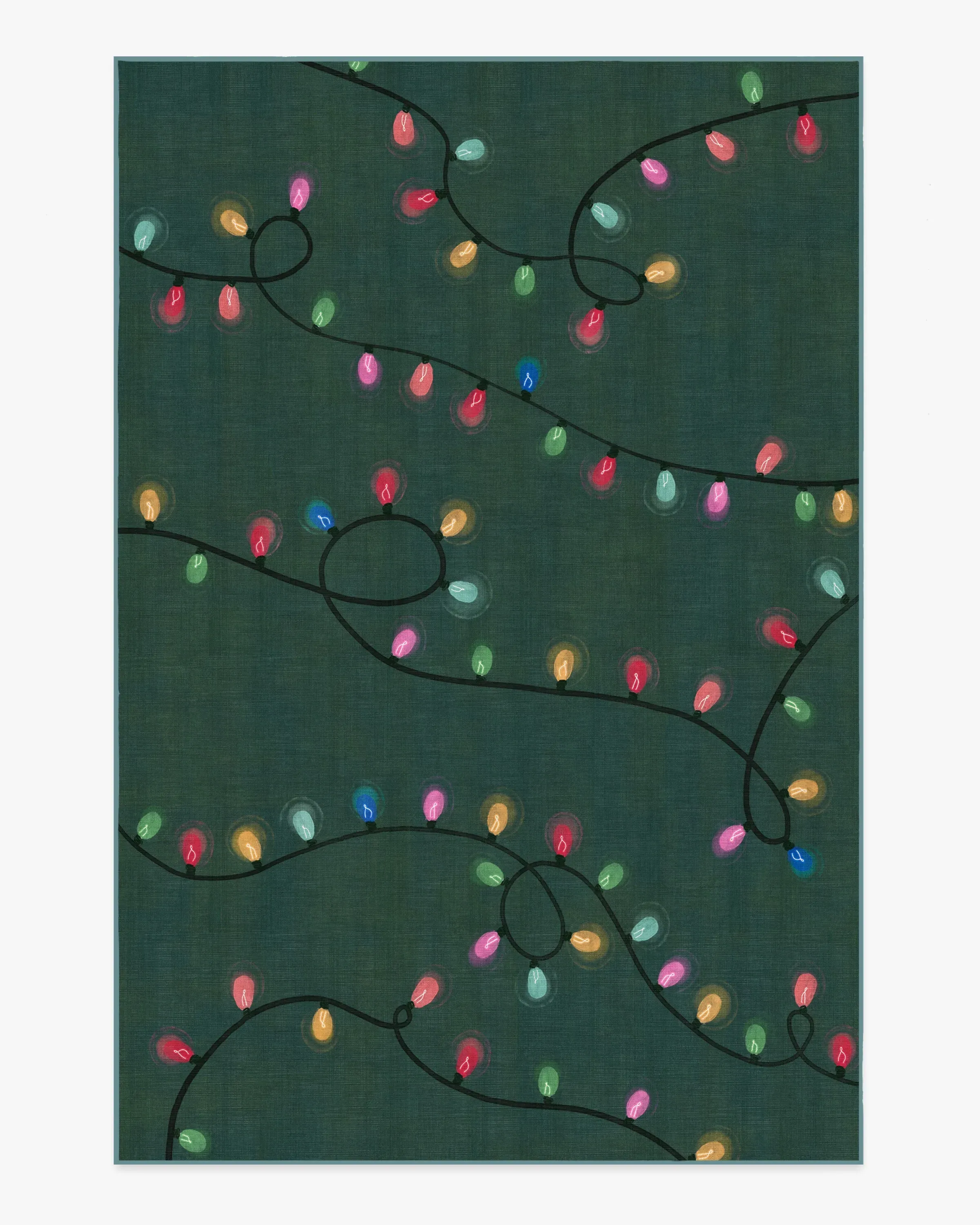 Area Rug Machine Washable - Green, Flatwoven