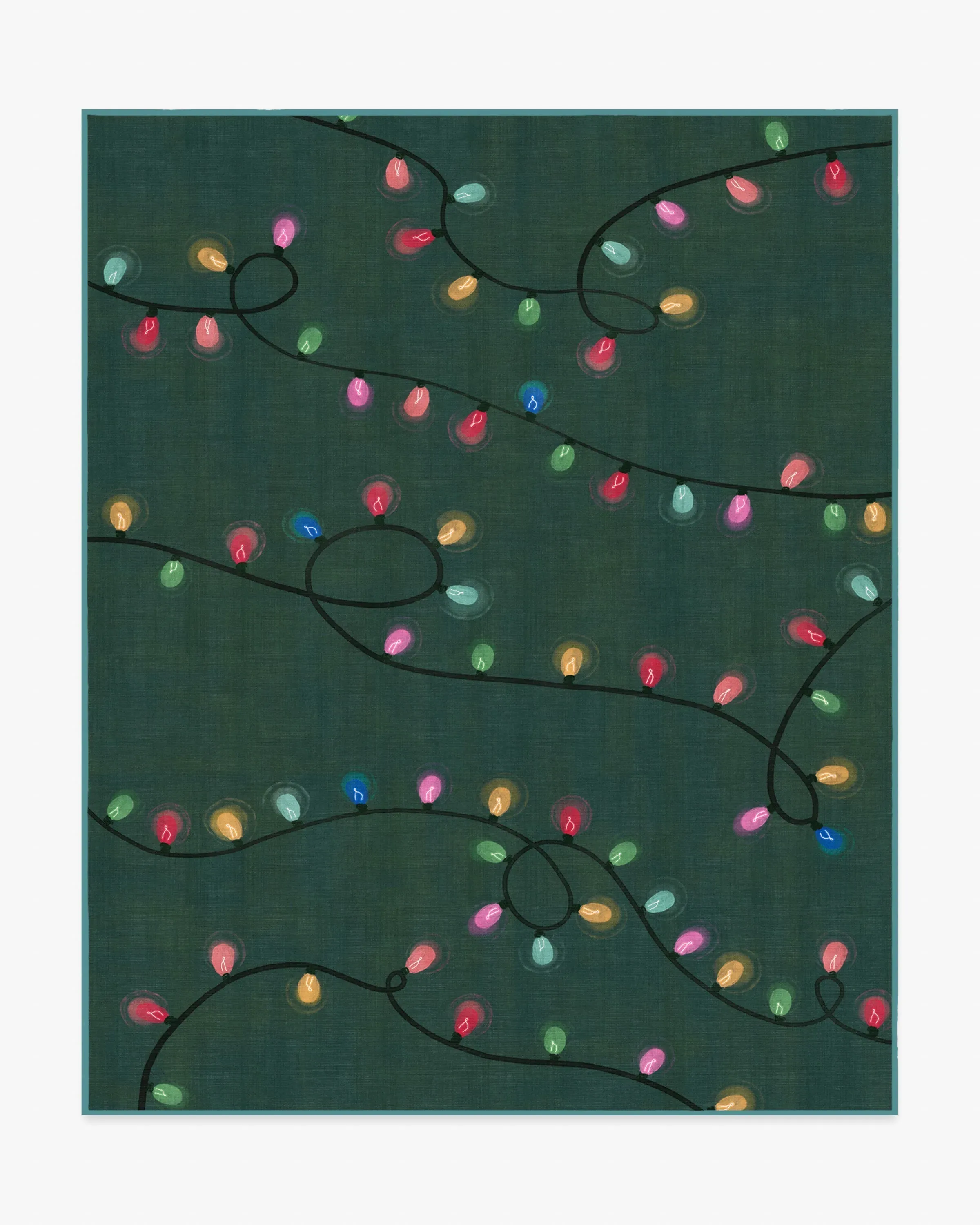 Area Rug Machine Washable - Green, Flatwoven