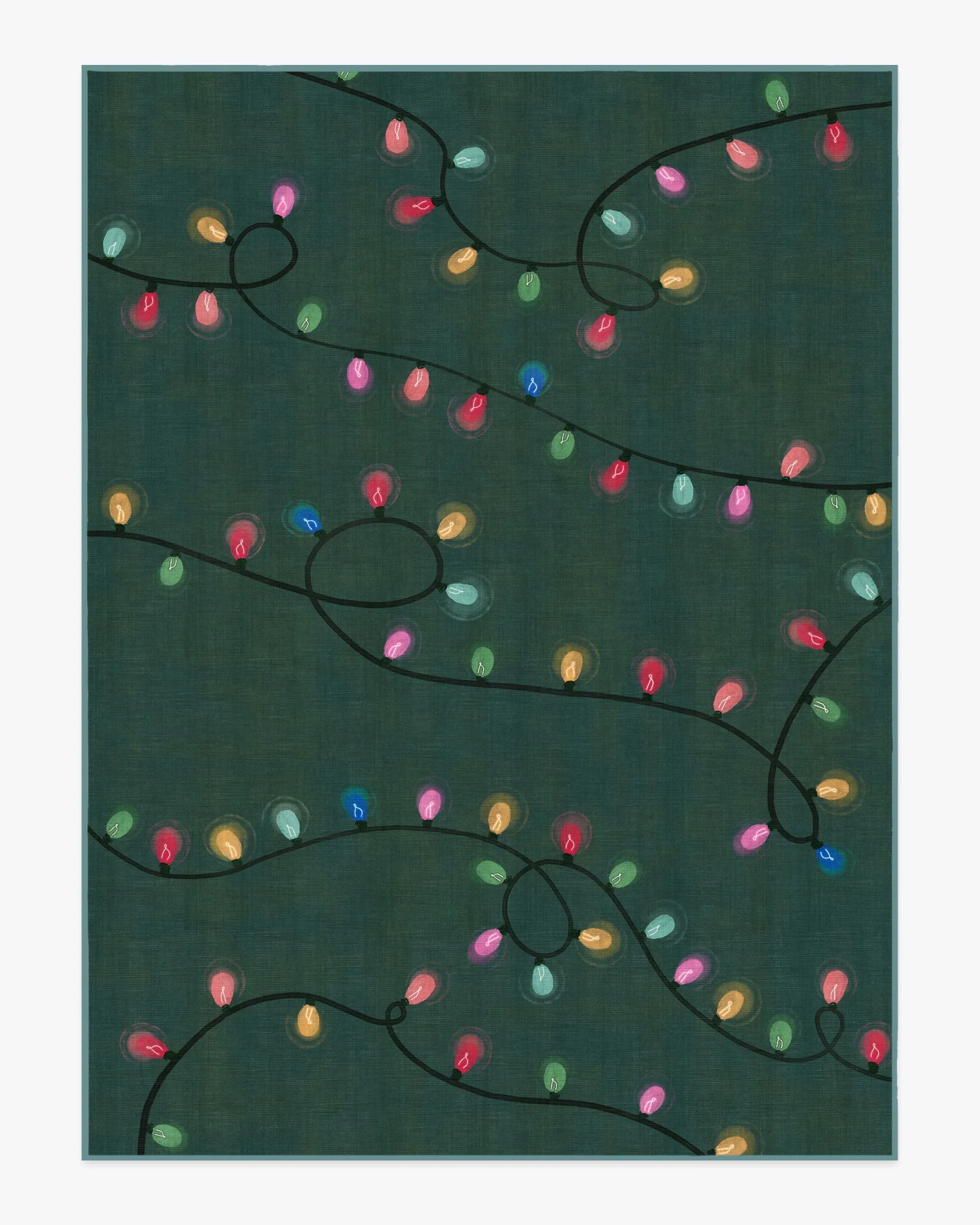 Area Rug Machine Washable - Green, Flatwoven