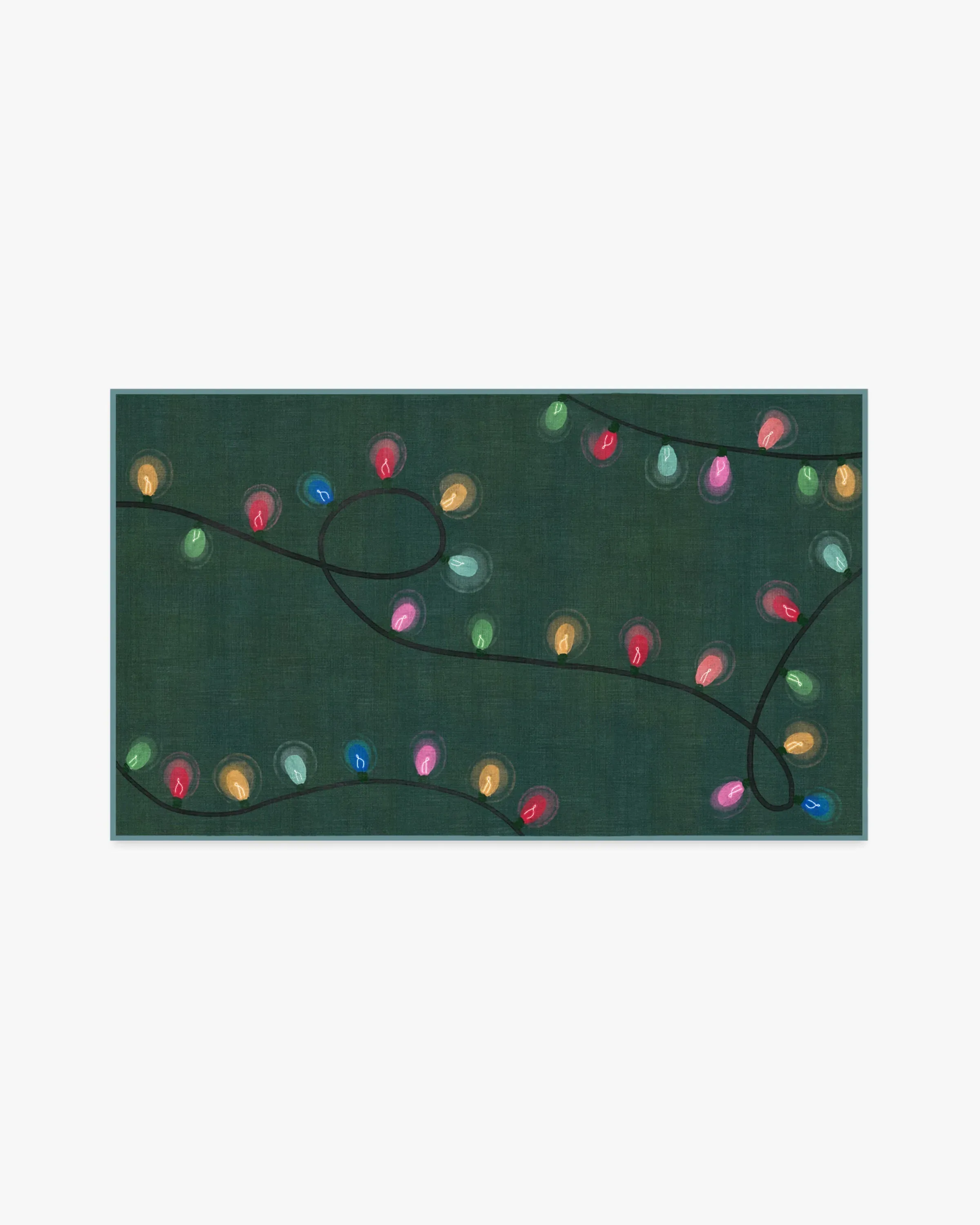 Area Rug Machine Washable - Green, Flatwoven