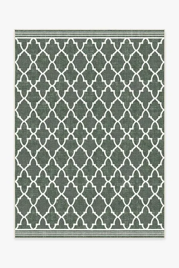 Area Rug Machine Washable - Green
