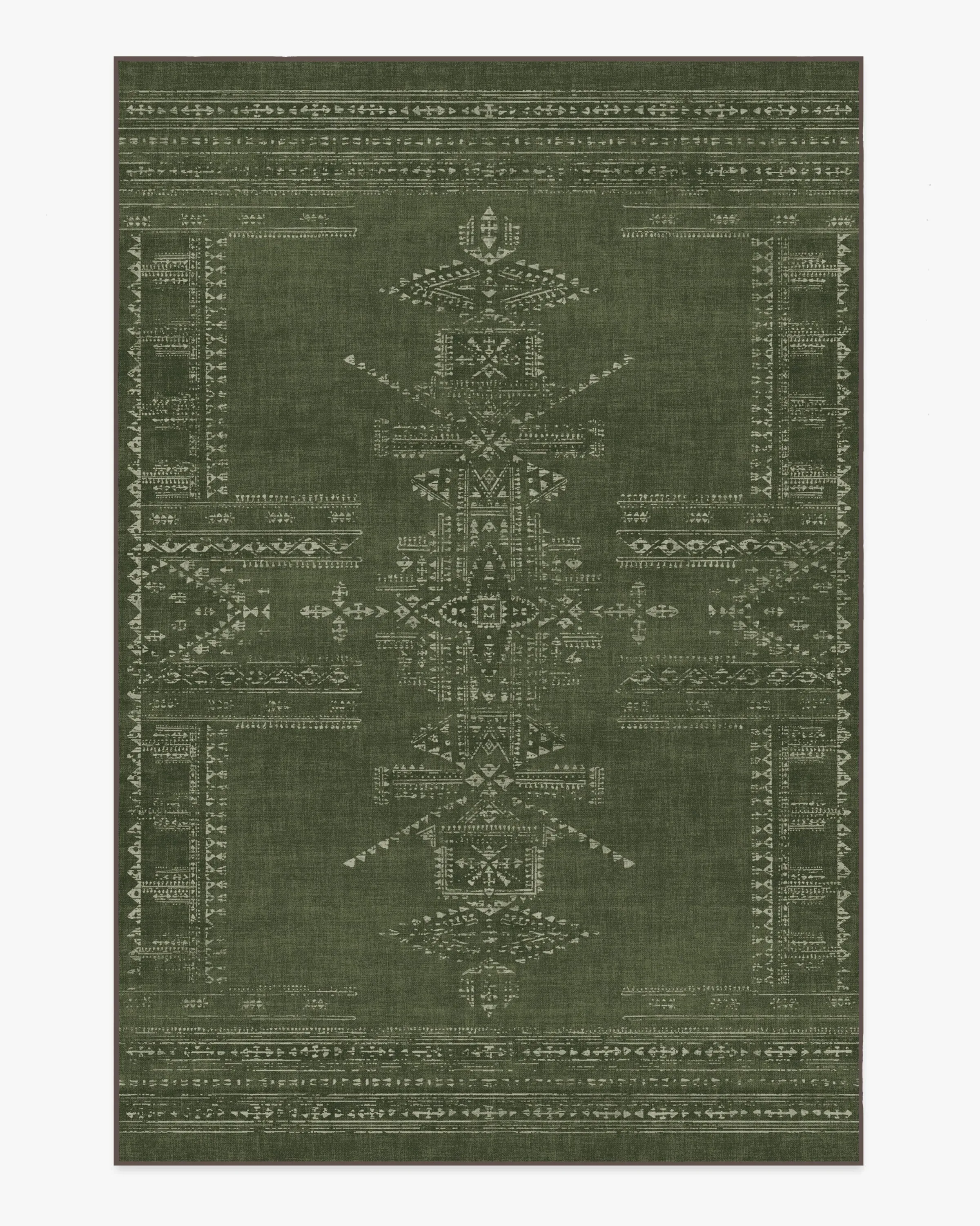 Area Rug Machine Washable - Green