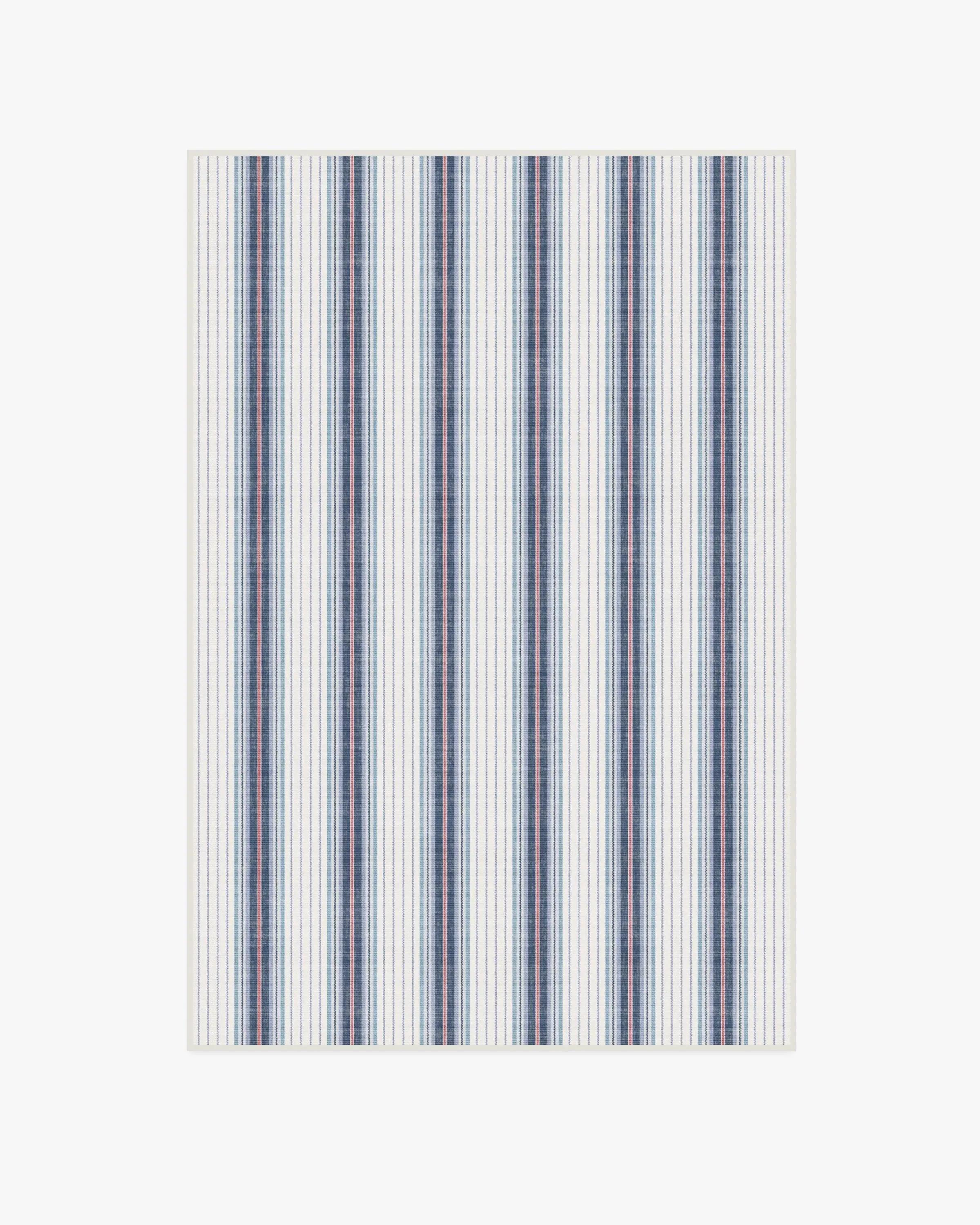 Area Rug Machine Washable - Ivory, Indigo
