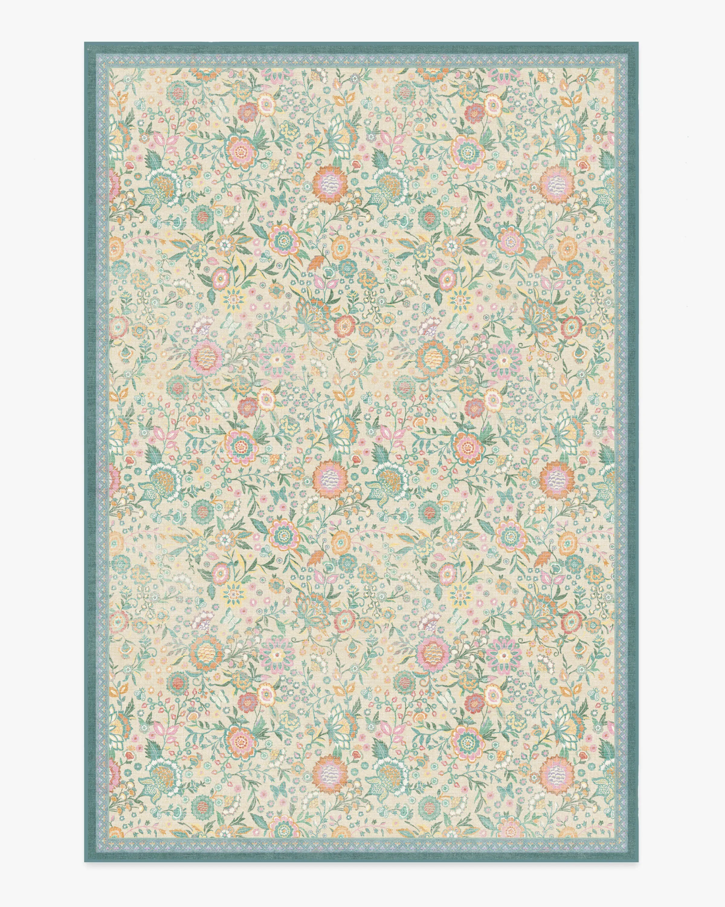 Area Rug Machine Washable - Ivory, Jade