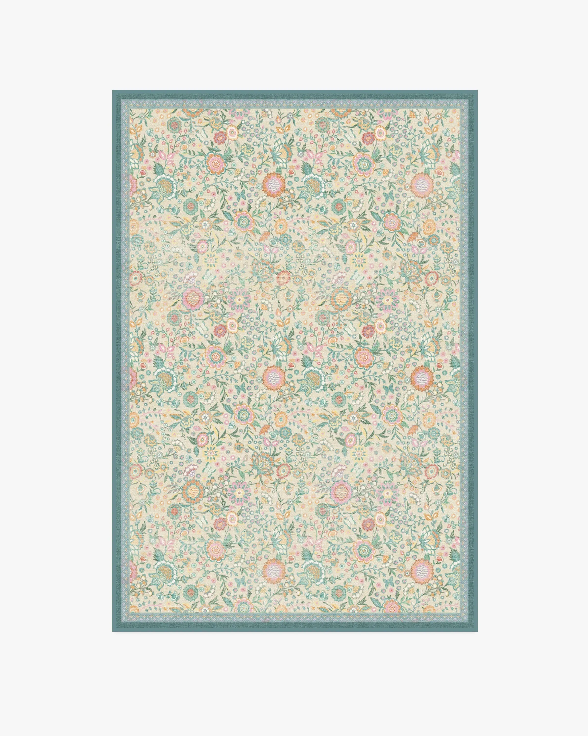 Area Rug Machine Washable - Ivory, Jade