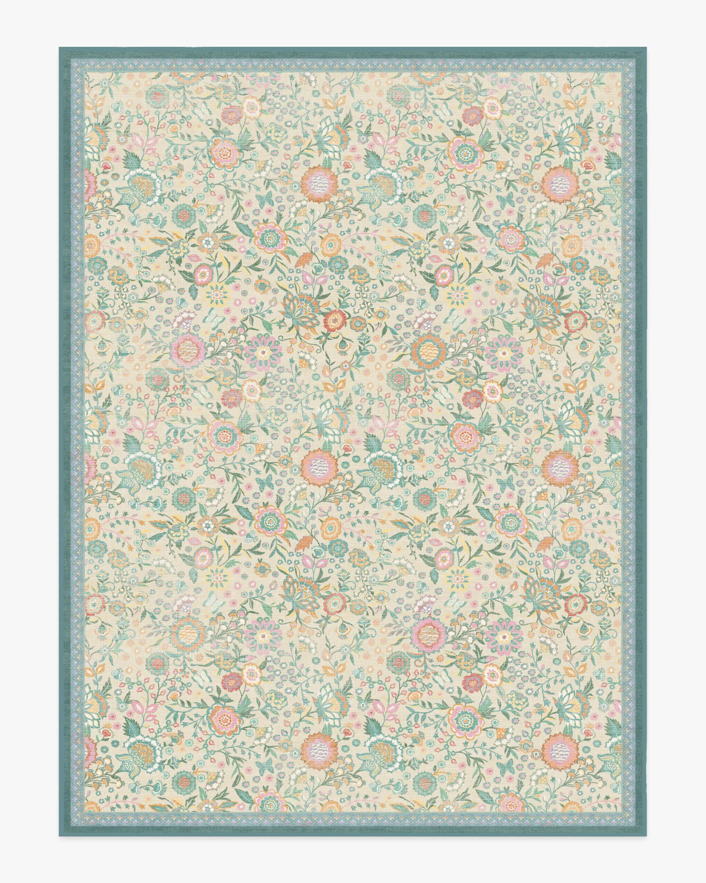 Area Rug Machine Washable - Ivory, Jade