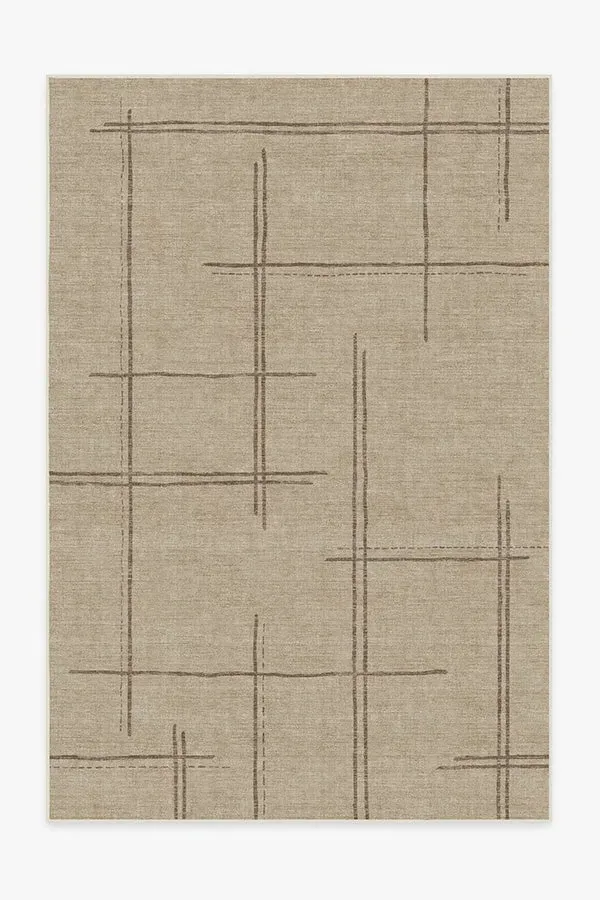 Area Rug Machine Washable - Latte Brown