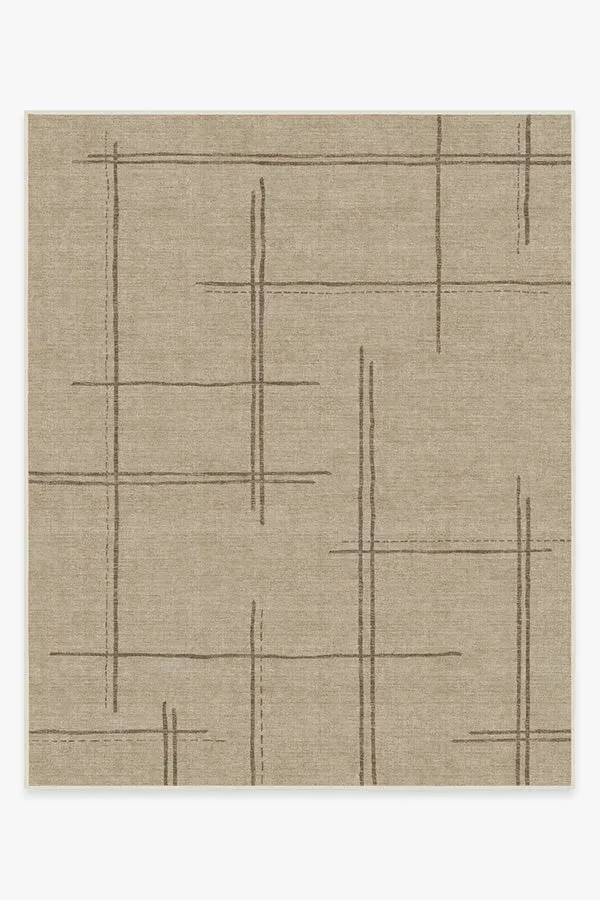 Area Rug Machine Washable - Latte Brown