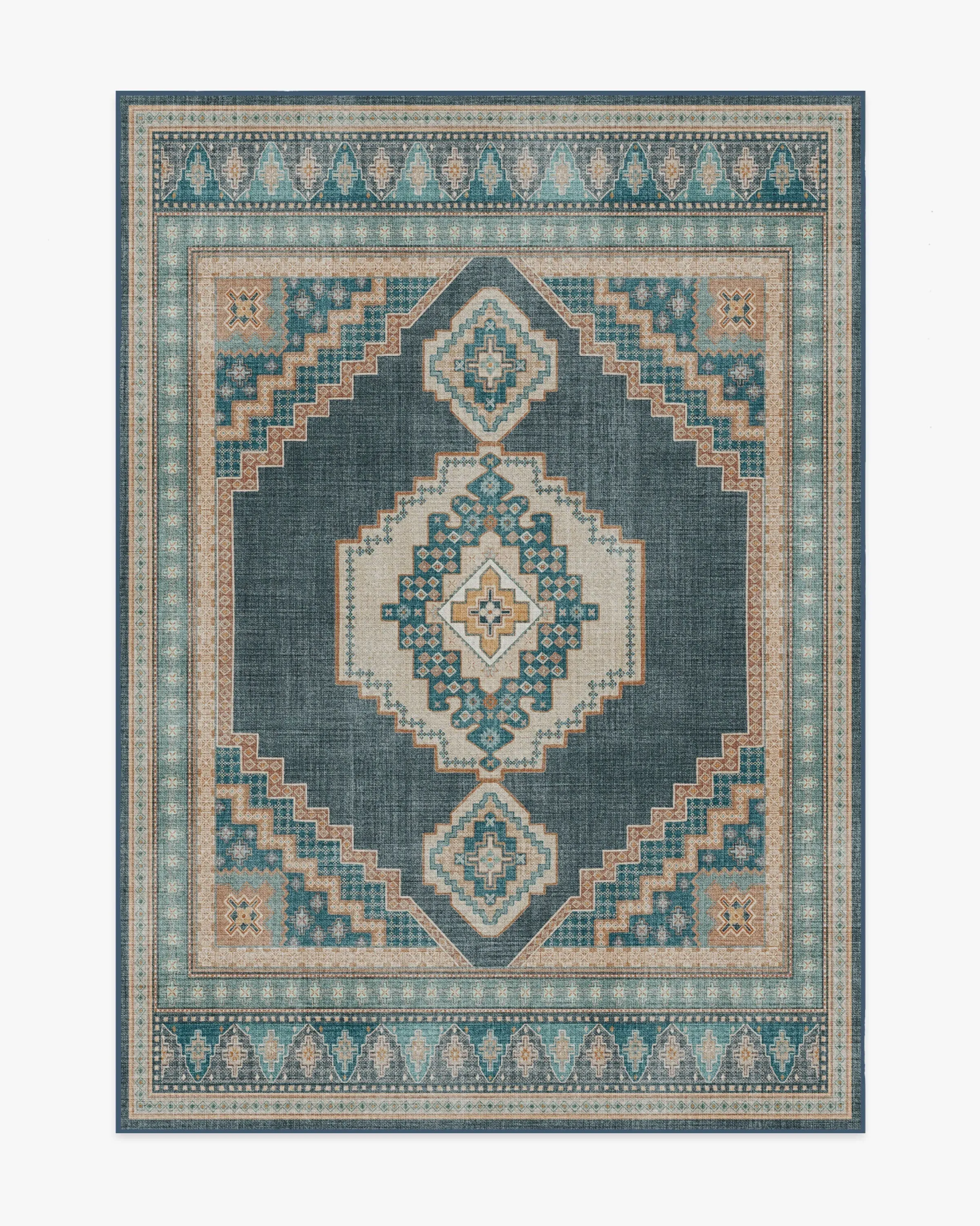 Area Rug Machine Washable - Navy