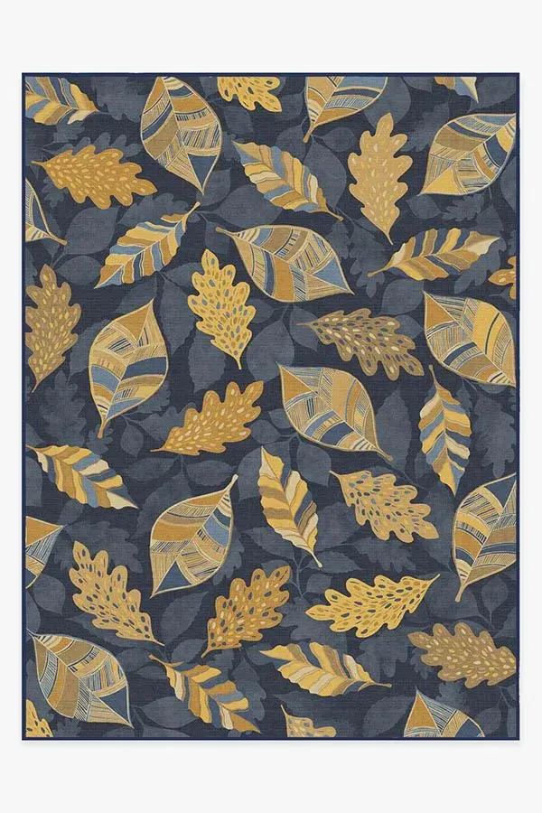 Area Rug Machine Washable - Navy, Chenille