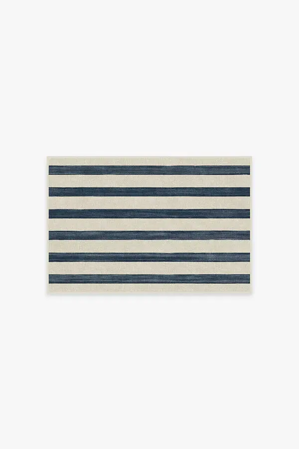 Area Rug Machine Washable - Navy, Chenille image