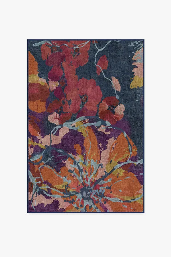 Area Rug Machine Washable - Navy