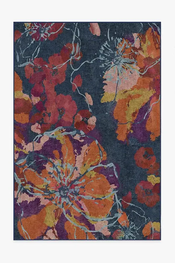 Area Rug Machine Washable - Navy