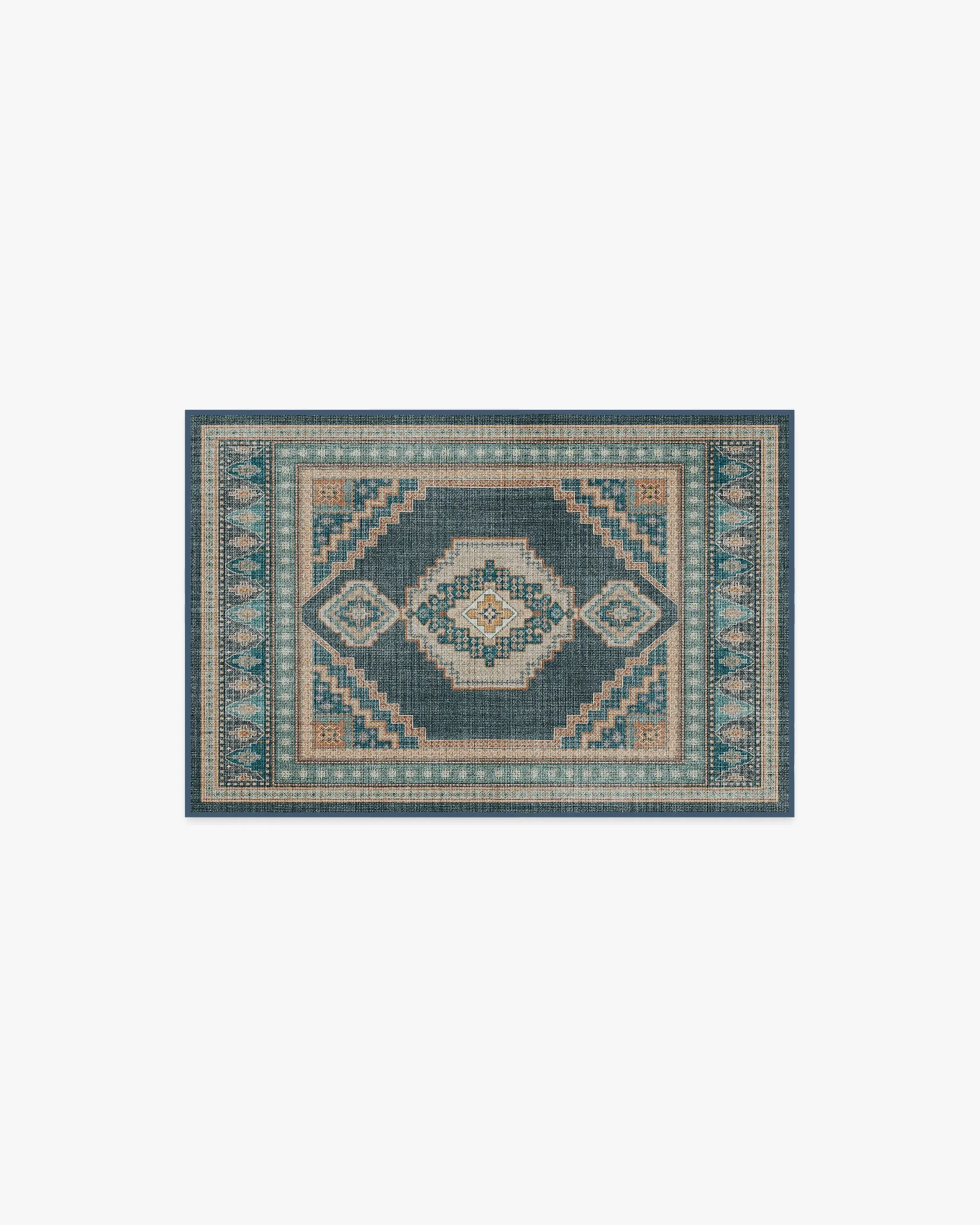 Area Rug Machine Washable - Navy image