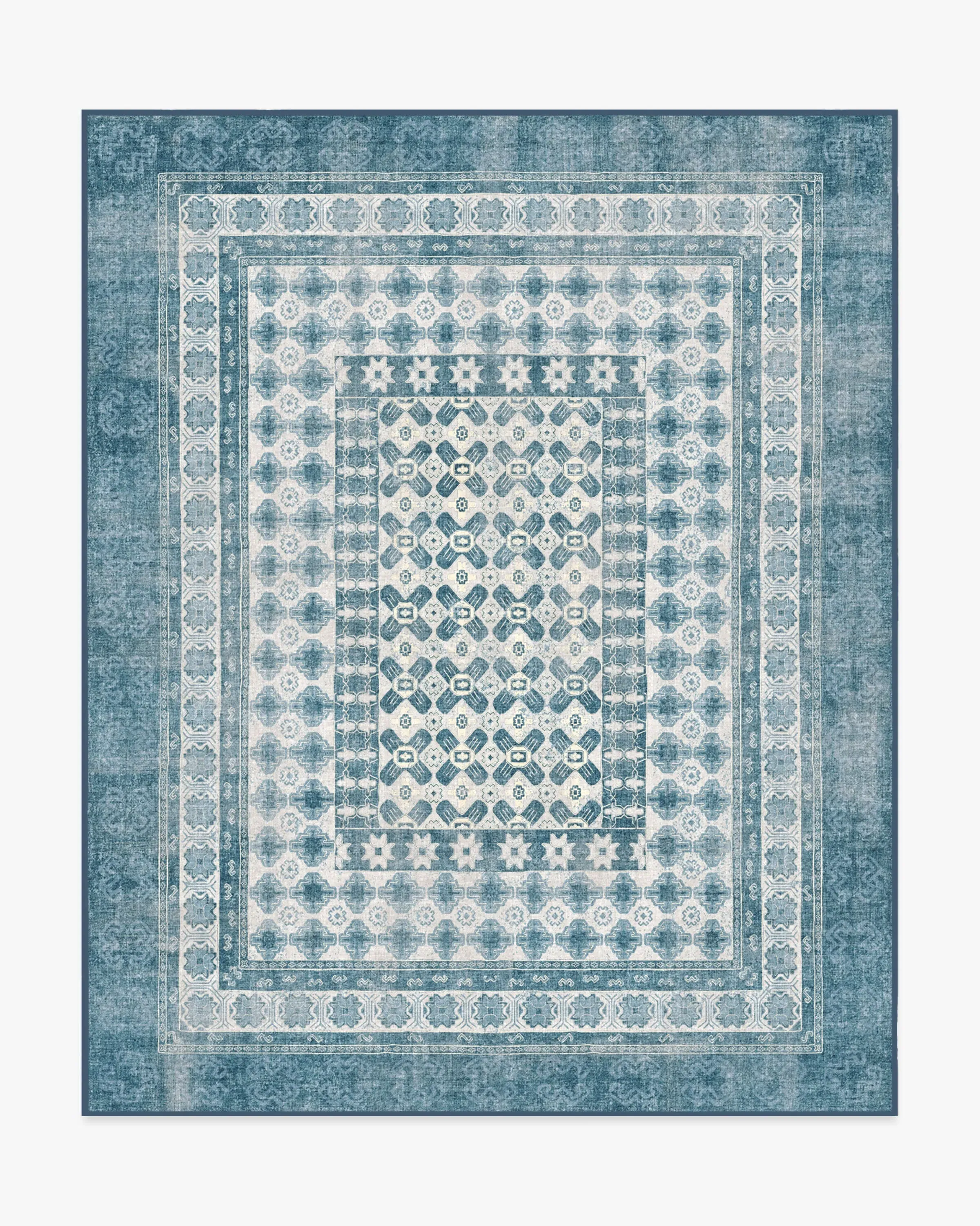 Area Rug Machine Washable - Ocean, Ivory