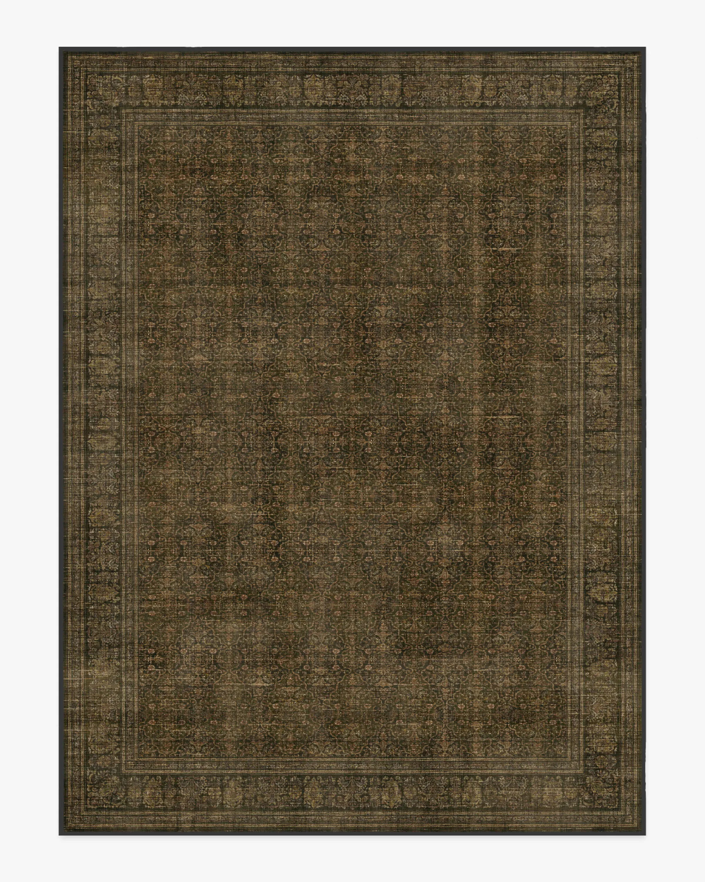 Area Rug Machine Washable - Olive, Gold