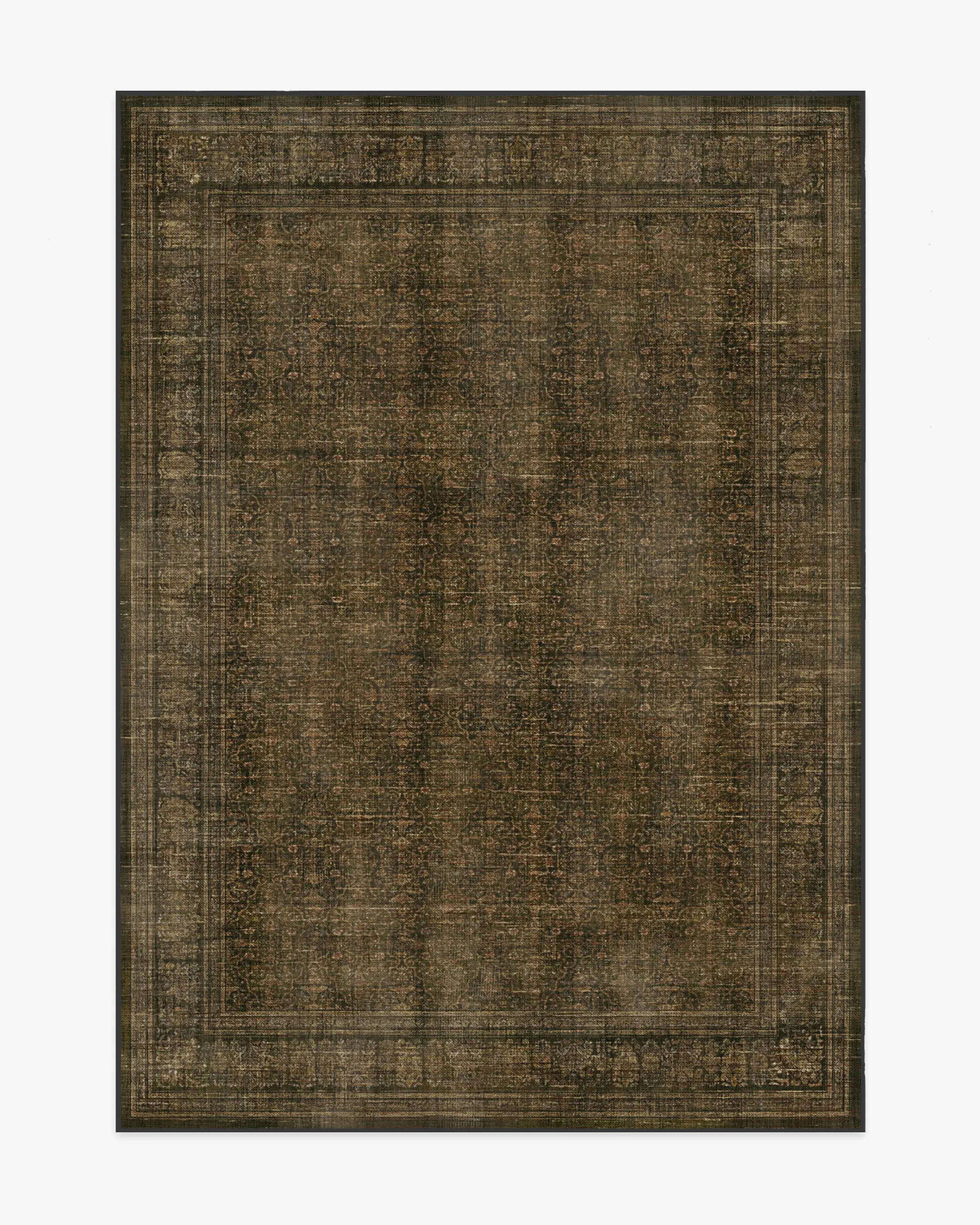 Area Rug Machine Washable - Olive, Gold