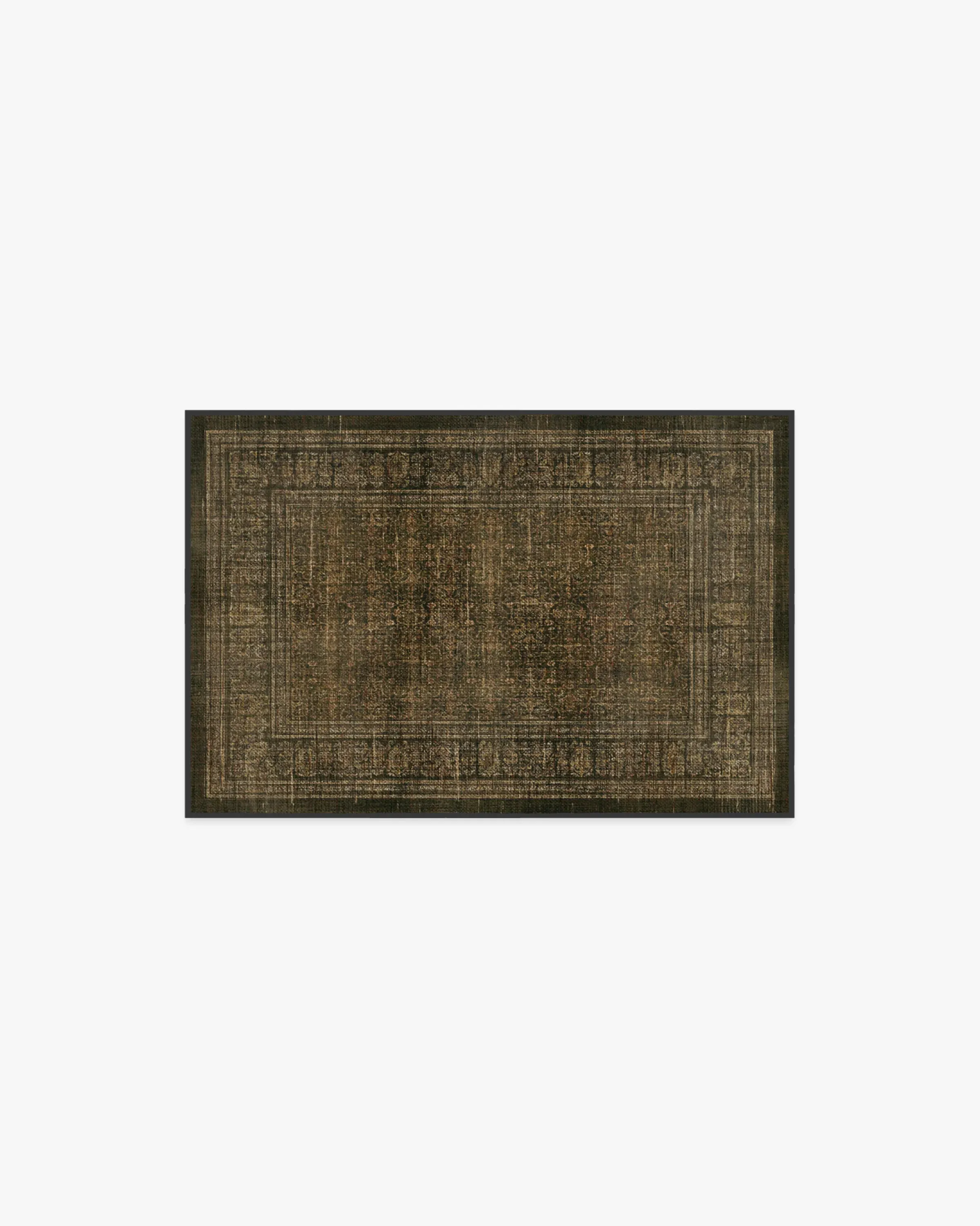 Area Rug Machine Washable - Olive, Gold image