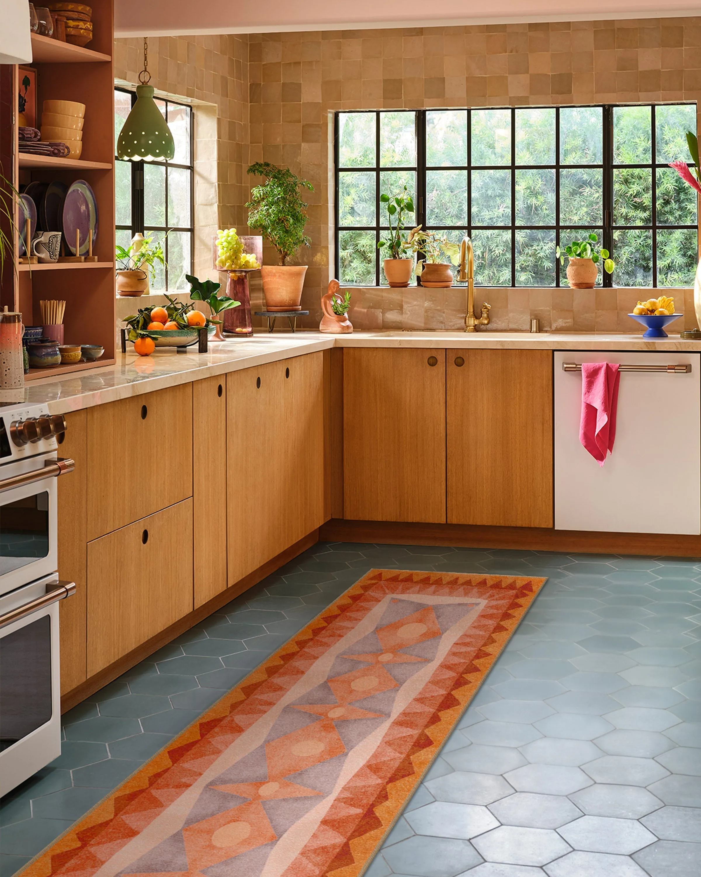 Area Rug Machine Washable - Orange