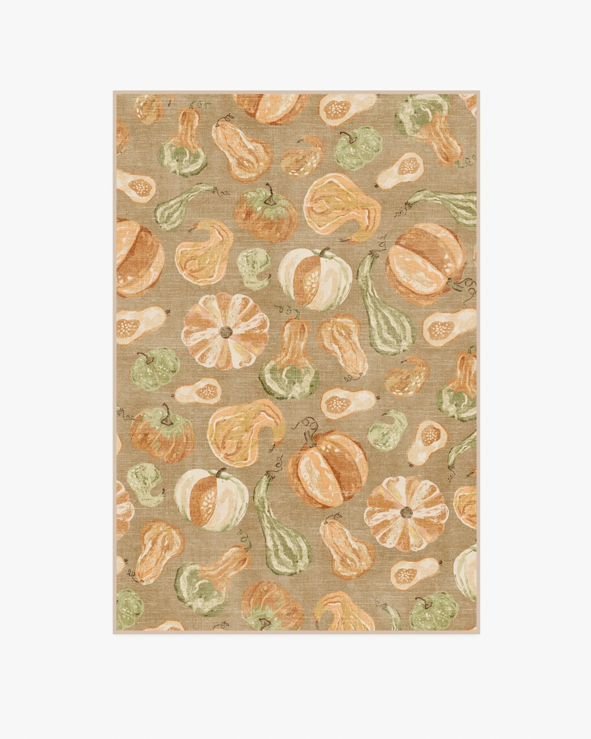 Area Rug Machine Washable - Orange, Green