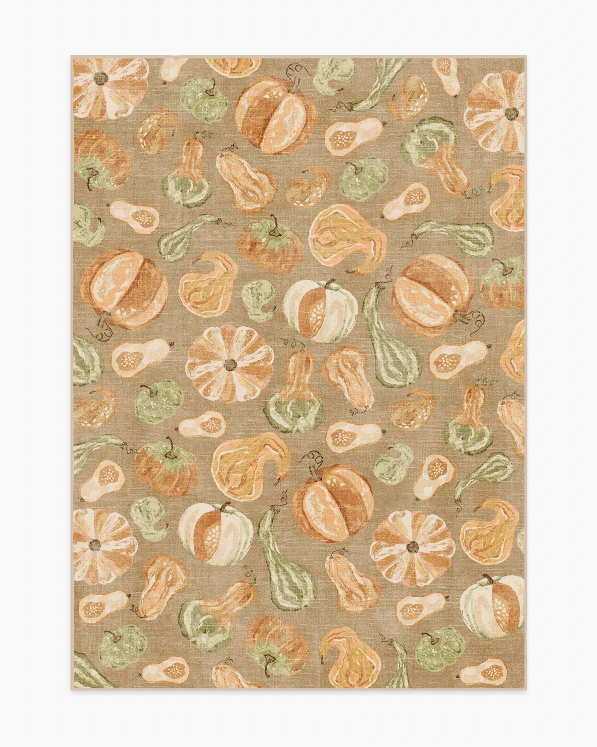 Area Rug Machine Washable - Orange, Green