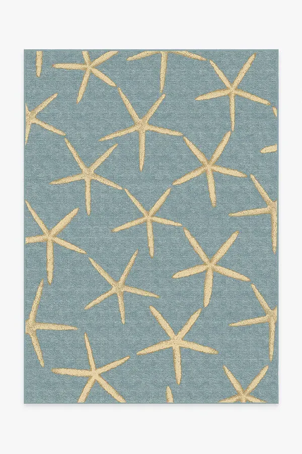 Area Rug Machine Washable - Pale Blue